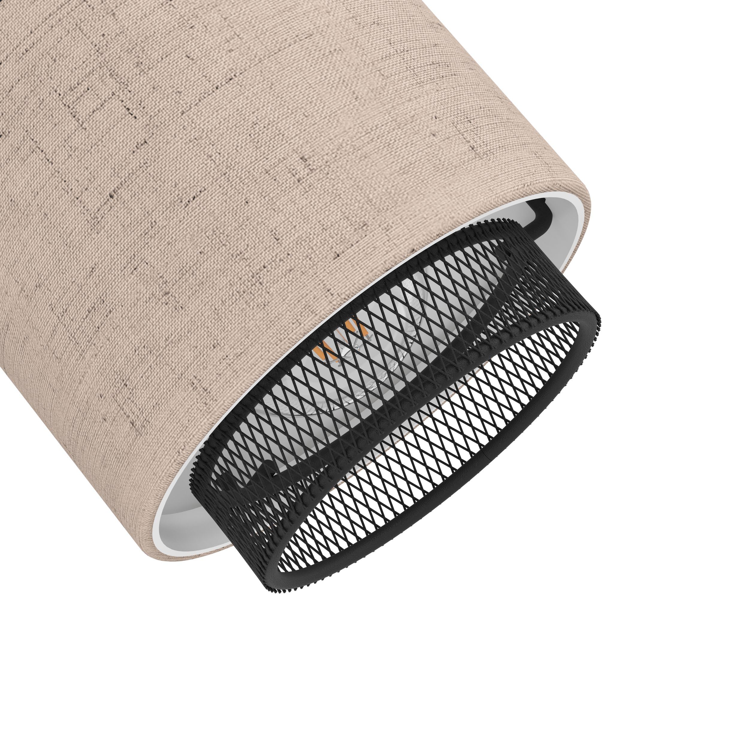 EGLO Applique Murale intérieure Rosley, Lampe Mural d'intérieur avec Spot orientable, Spot en Tissu Naturel et métal Noir, éclairage pour Salon et Chambre à Coucher, Douille E14