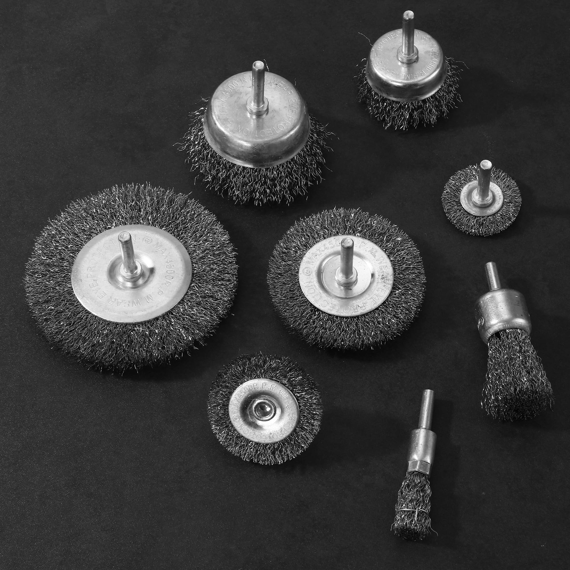 12 pezzi Spazzole per Trapano, spazzola metallica da 6 mm con Manico rotondo per rimuovere ruggine, vernice, pulire sbavature e sporco