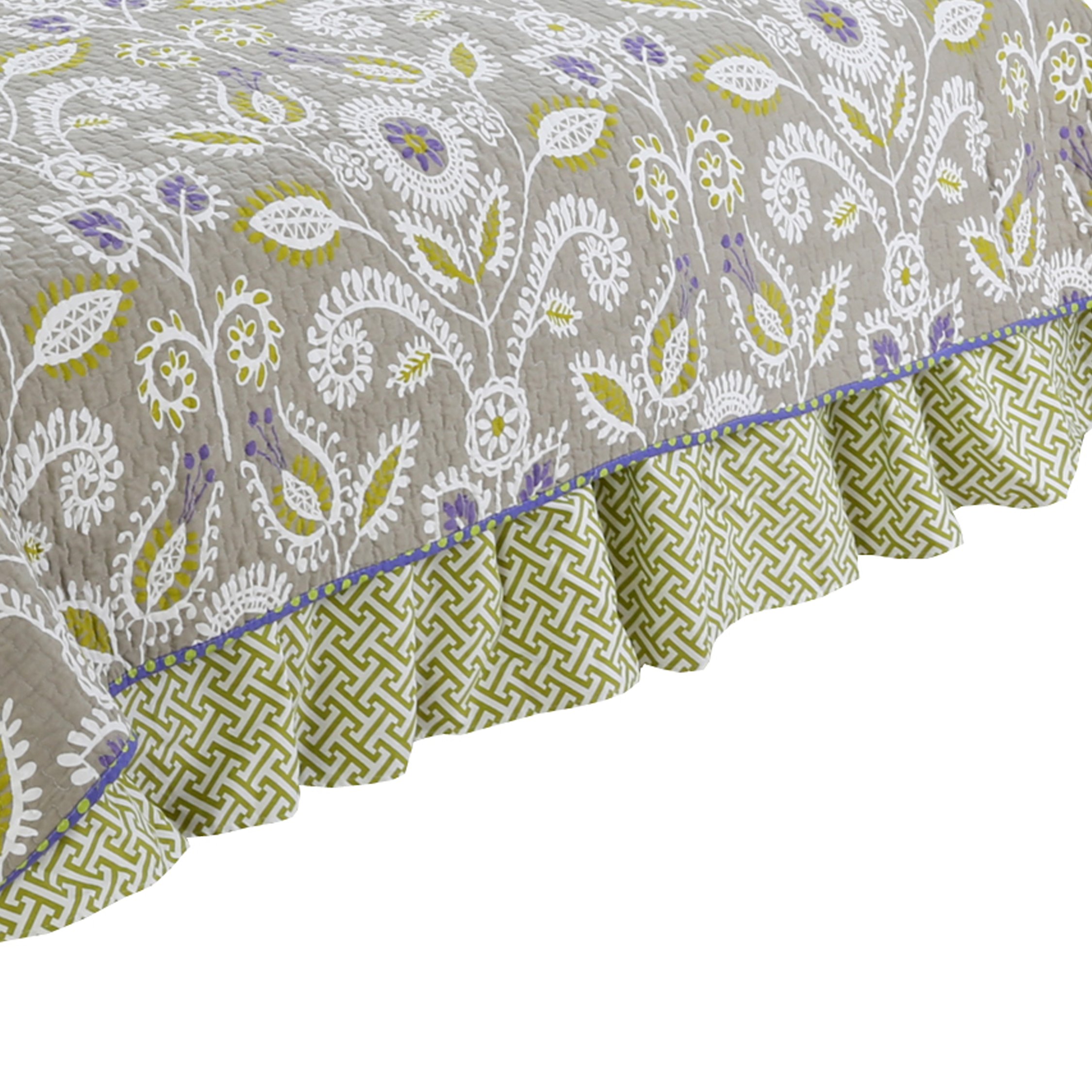 Sophia Art Handmade Bedding Fabric Baby Quilt, Indian Baby Kantha Quilt Block Print Throw Bedding Nursery Blanket (Blue)