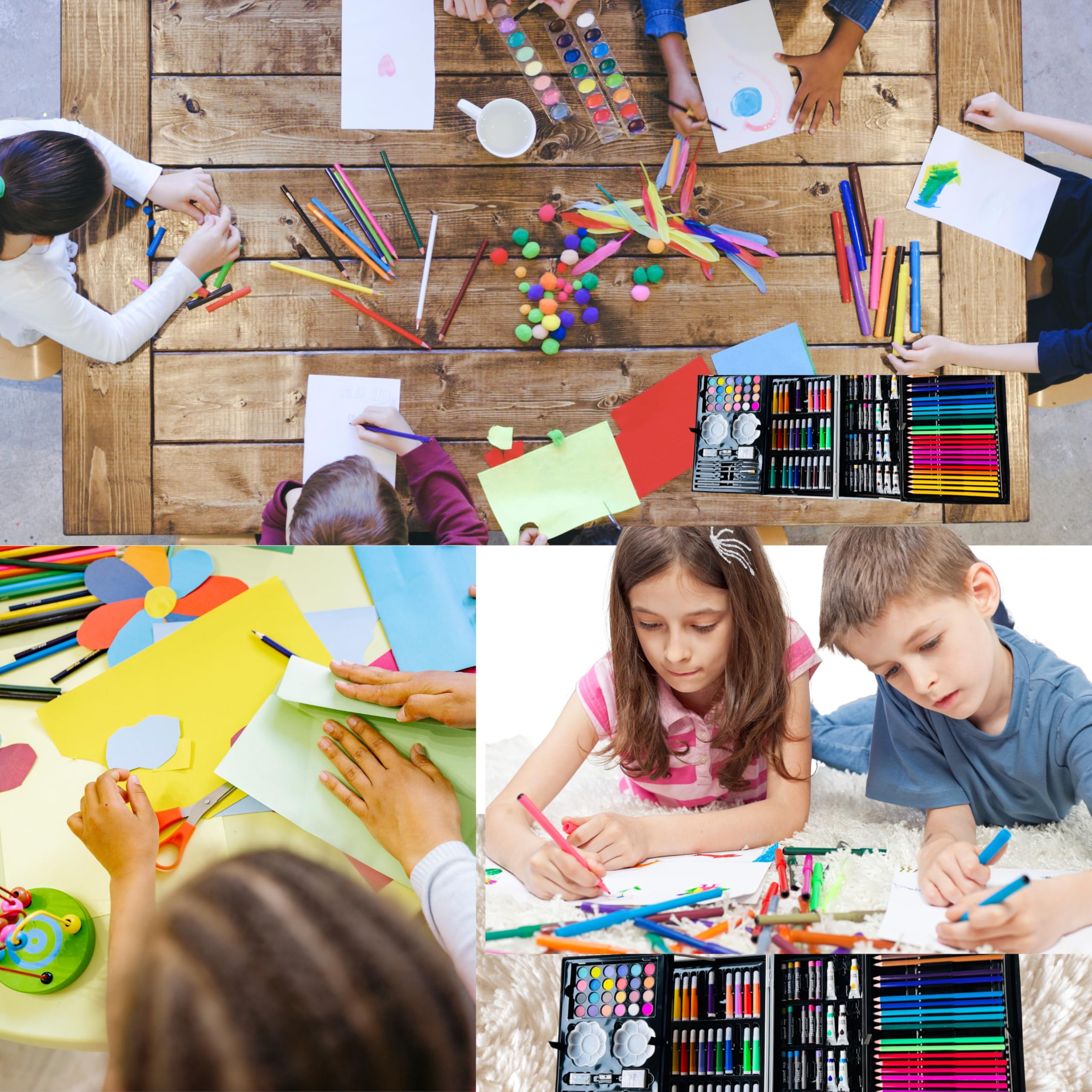 Kitchen Bloom Art Kit Space Art & Craft Professional Art Set, 145 Pieces, Drawing Kit with Colour Pencils, Oil Pastels, Paint Brushes Moon and Astonaut Fantasy Art kit for Boys Perfect Git Set 4