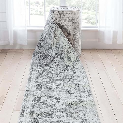 Well Woven Alfombra de pasillo de tamaño personalizado elige tu longitud medallón vintage de Patras de 27 pulgadas de ancho x 16 pies de largo 27