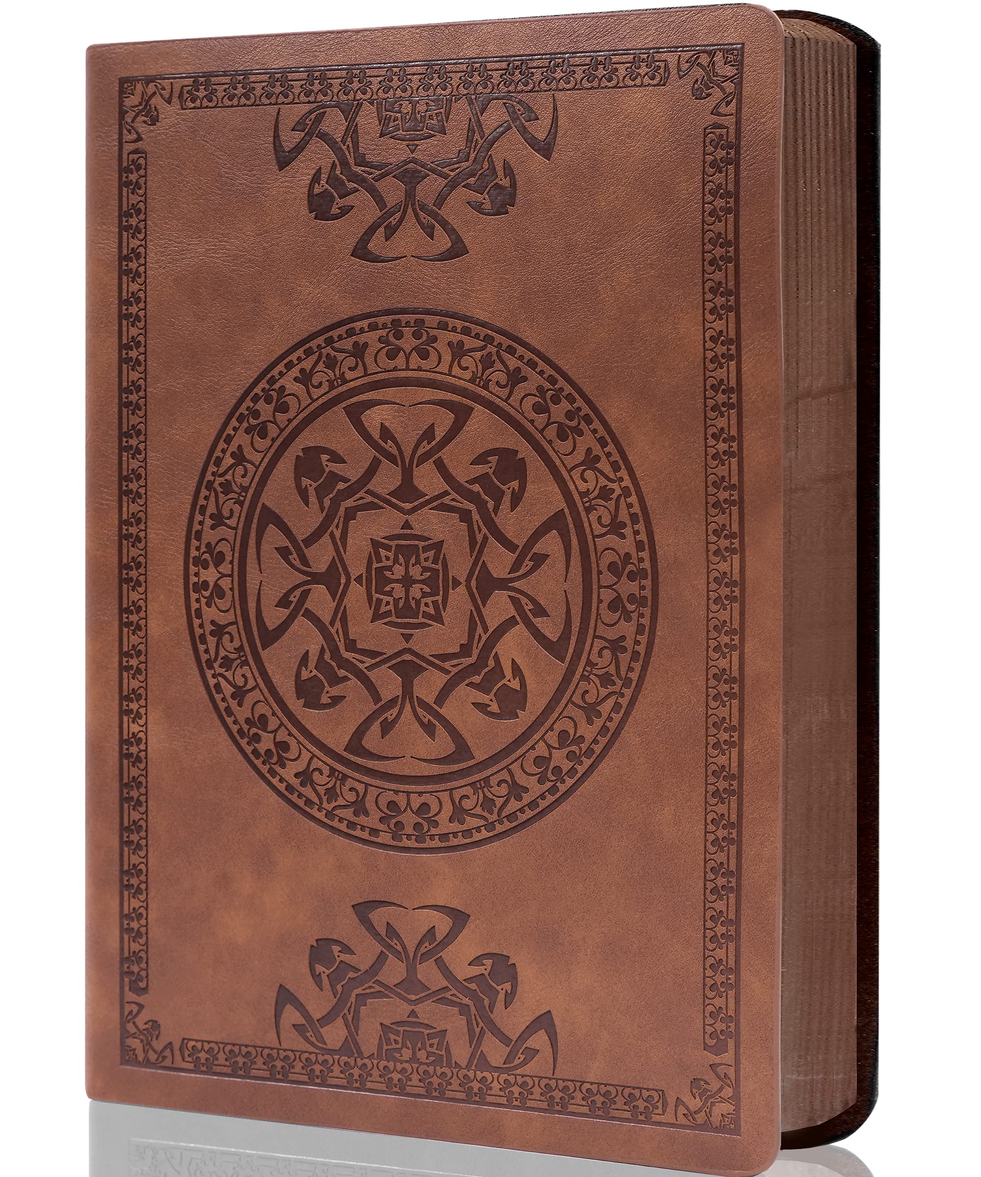 CAGIE Leather Vintage Journal for Men Women Soft Cover 288 Lined Pages Notebook 180 Lay Flat for Writing Travel Diary 5.7'' x 8.3''