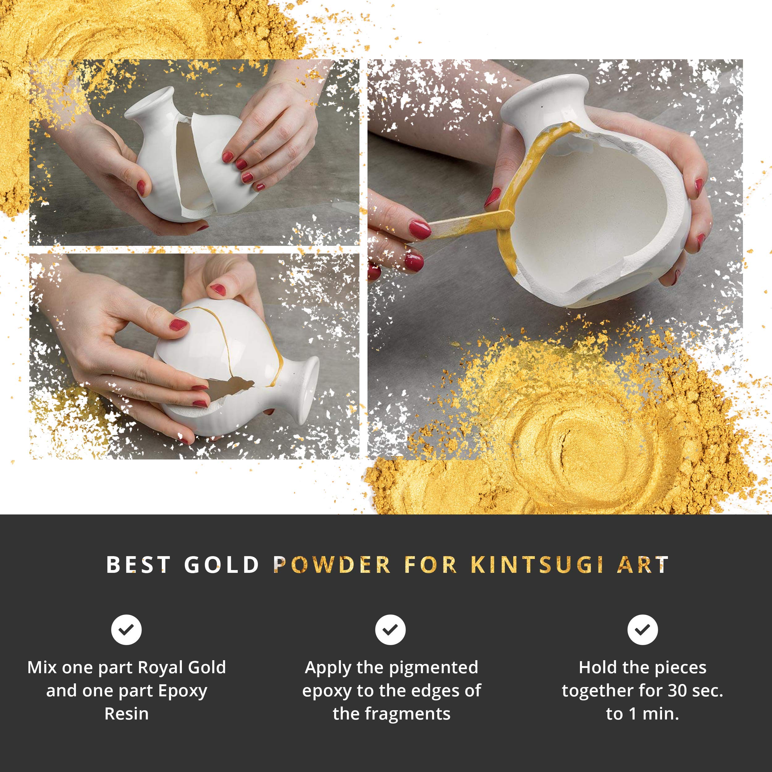 Buy MEYSPRING Royal Gold Mica Powder for Epoxy Resin Kintsugi Gold