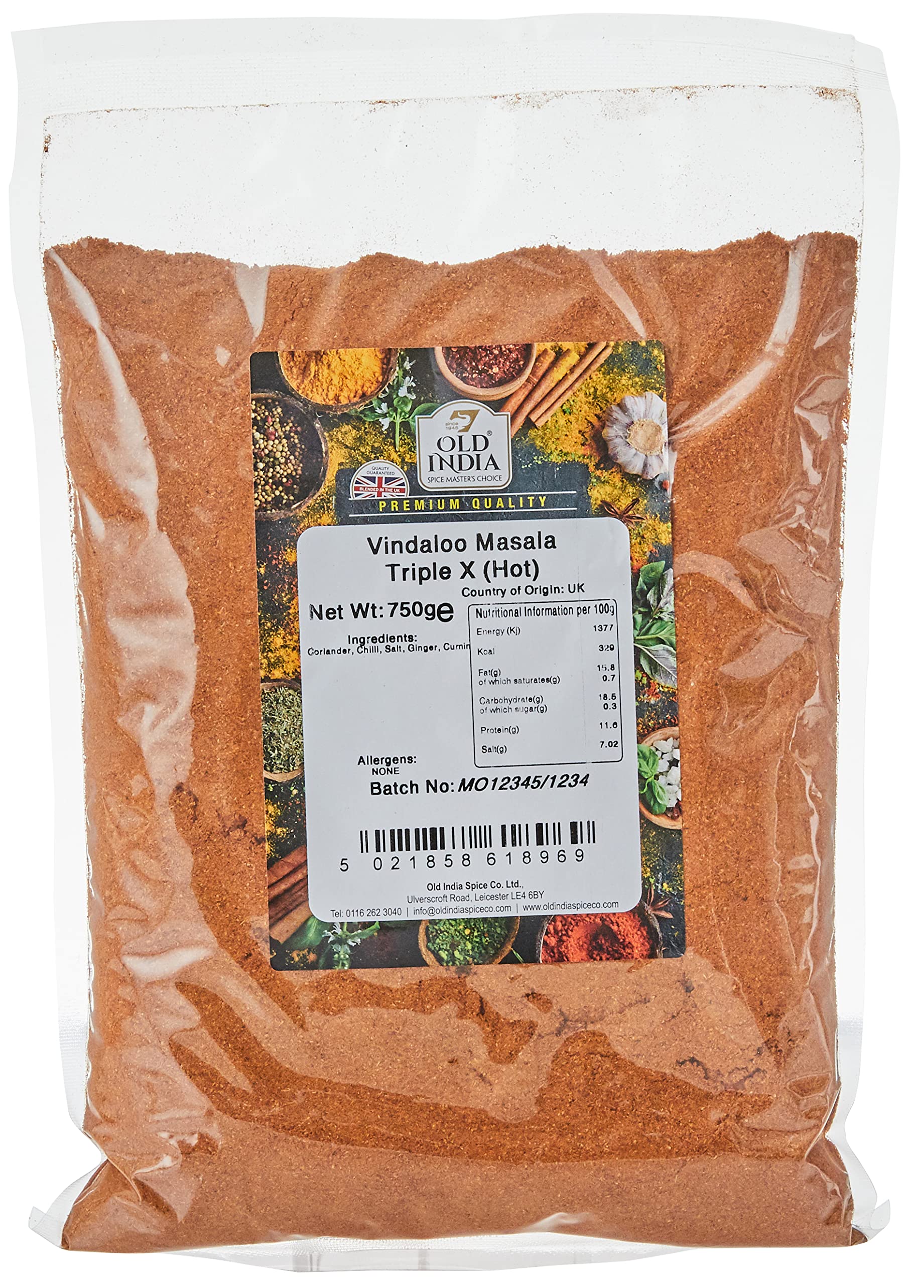 Old India Vindaloo Masala Triple X (Hot) 750g