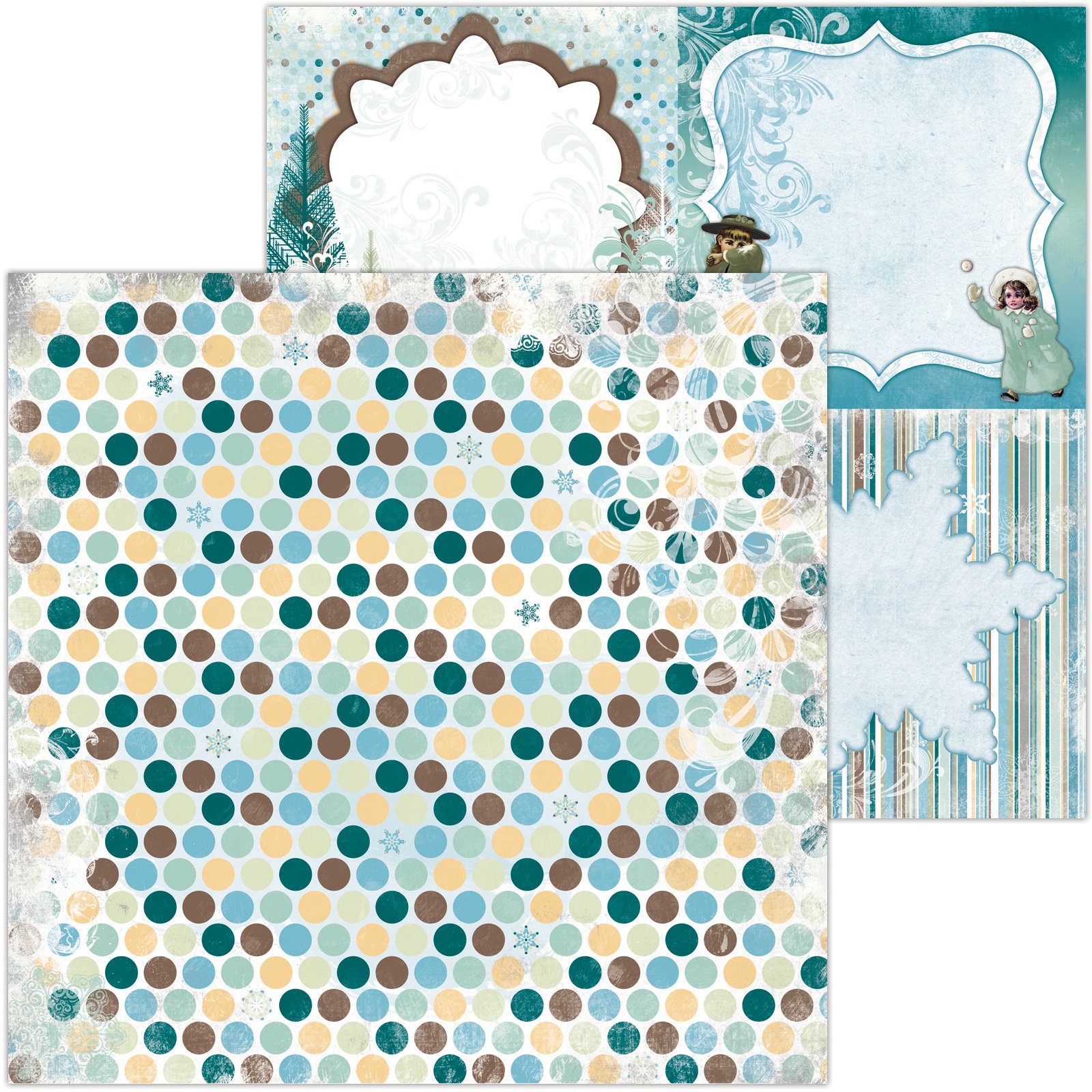 Bo Bunny Icicles Papier (Lot de 25), 30,5 x 30,5 cm