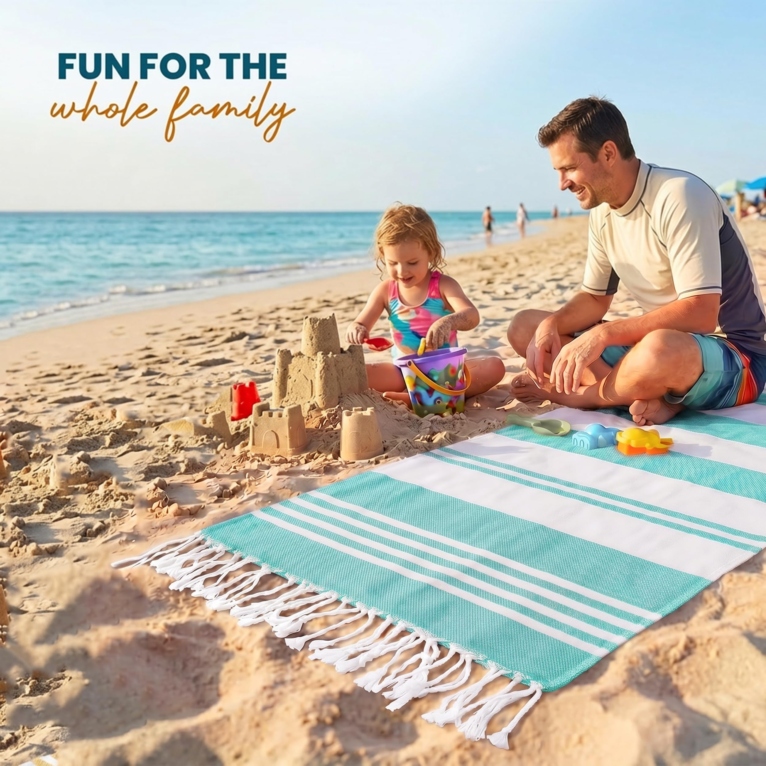 Utopia Towels Türkisches Strandtuch, 100% Baumwolle, übergroß, sandfrei, leicht und schnell trocknend, vorgewaschen für EIN weiches Gefühl, großes Pestemal-Handtuch (kühles Grau, Aqua, Rosa,