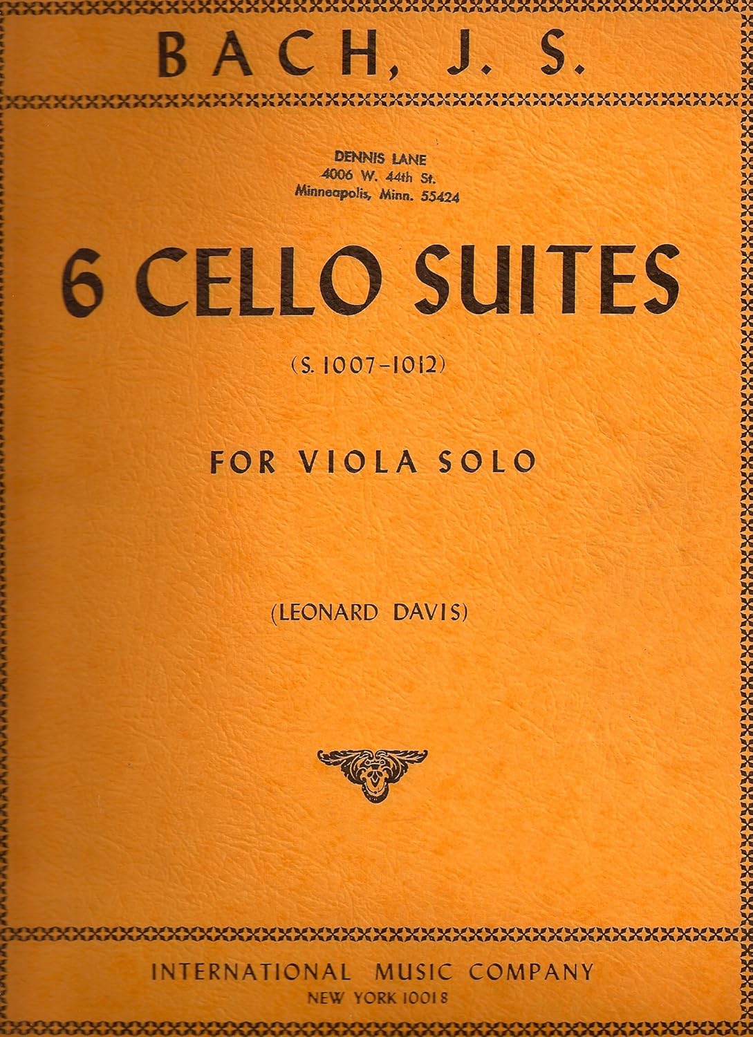 Bach, J.S. - 6 Cello Suites for Viola Solo: Bach, Leonard Davis: Amazon ...