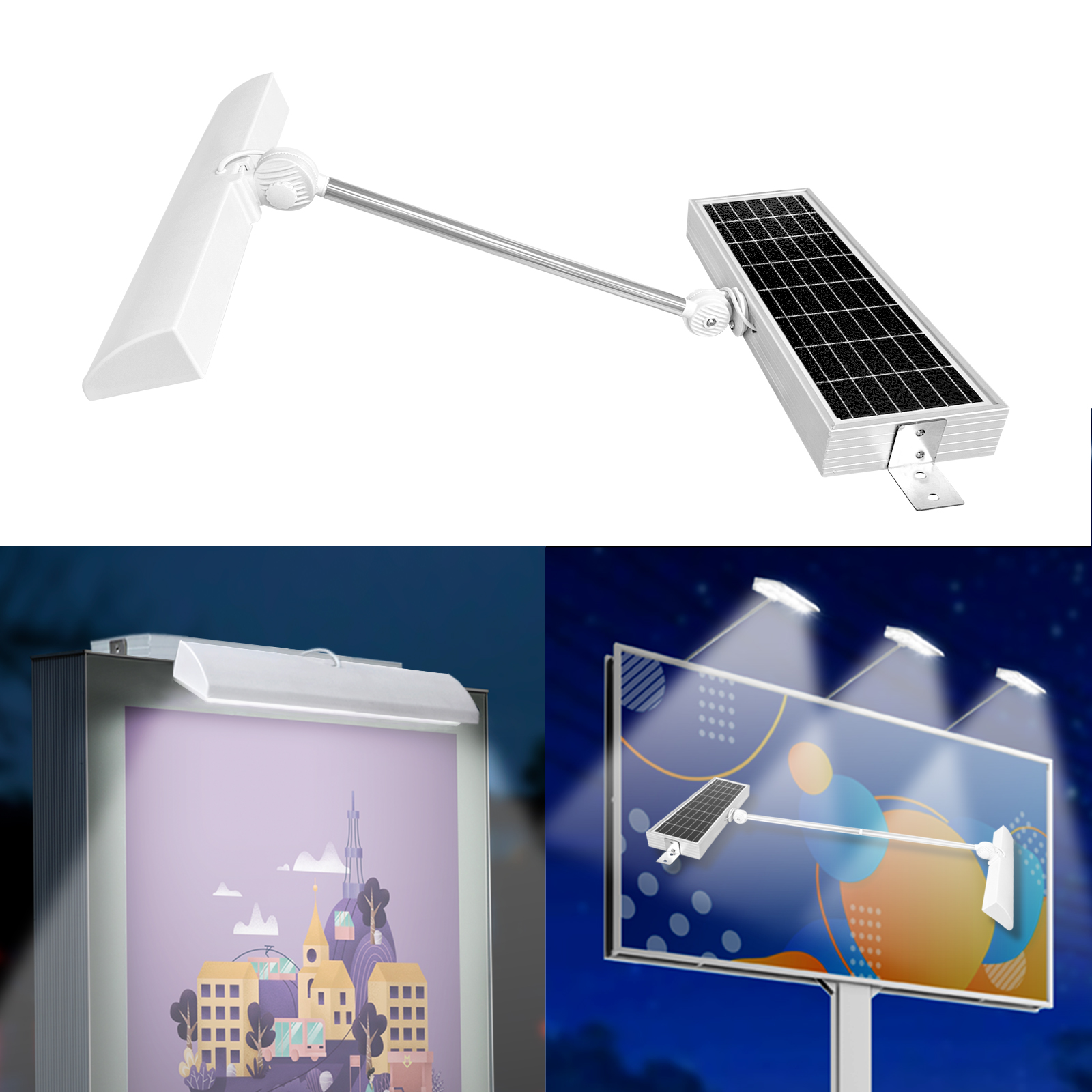 Image of Solar Sign Light, 210 LED Billboard Light, Solar Sign Lights Outdoor IP65 Waterproof, 8000 mAh, Commercial Solar Lights for Real Estate Signs, Business, Yard Sign Lighting, Advertising