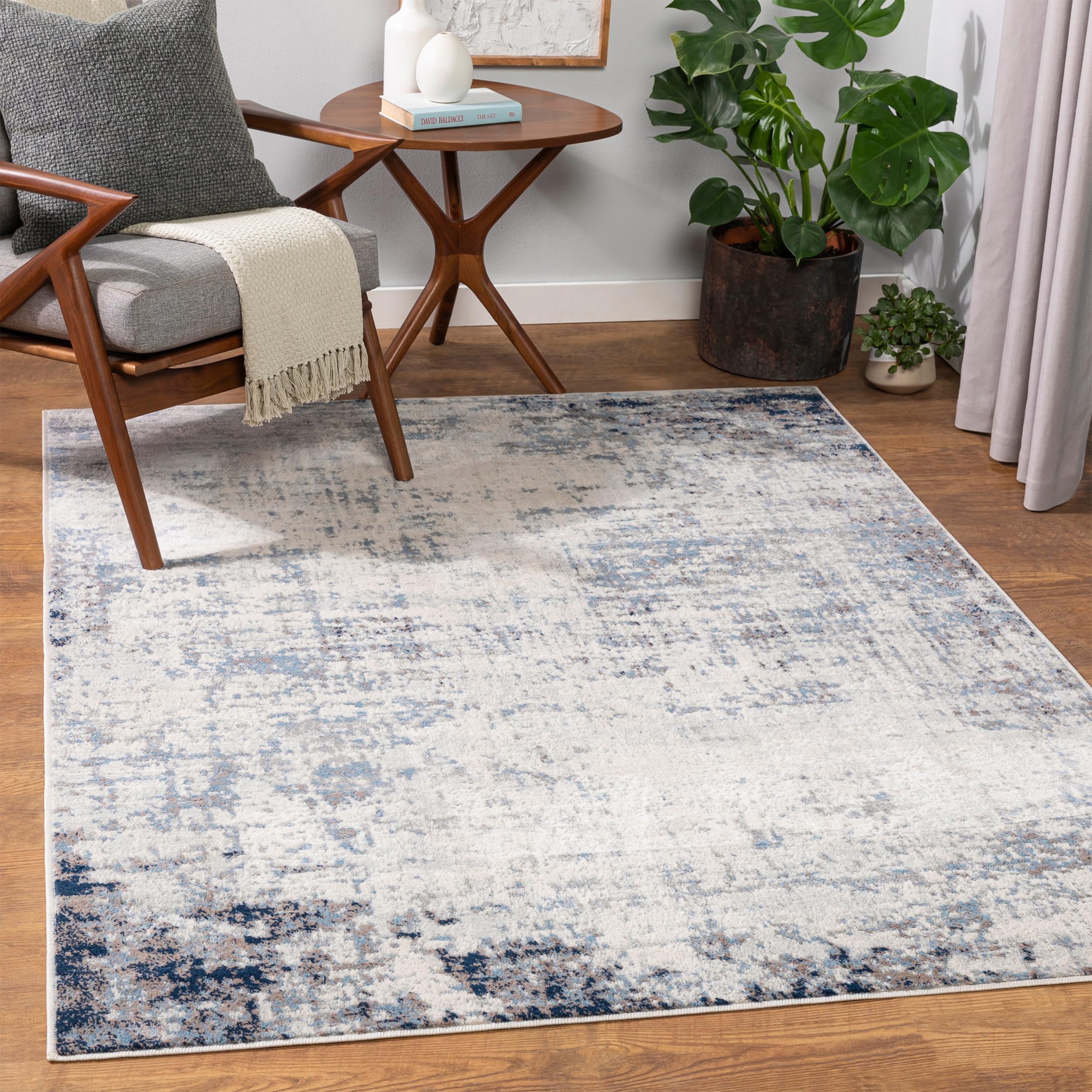 Livabliss Alix Utrecht Abstract Carpet 160x215 cm, Modern Marble Design for Living Room, Dining, Lounge, Kitchen & Bedroom, Soft Luxurious Easy Care Medium Pile, Navy Blue Grey Ivory โ image 1