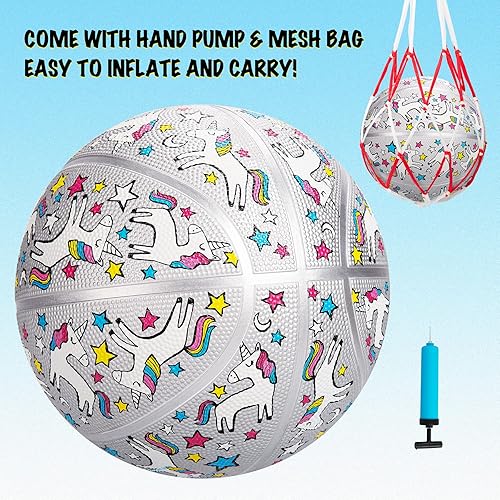 Miniatura 2 de Richball Durable Youth Basketball Size 4 & 5 (27.5") – Long-Lasting Indoor Outdoor Ball for Kids and Teens, Boys Training Game Ball with Pump