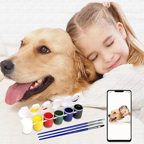 Miniatura 9 de Kit personalizado de pintura por números para adultos, lienzo personalizado de pintura al óleo para personalizar tus imágenes, pinturas de color por