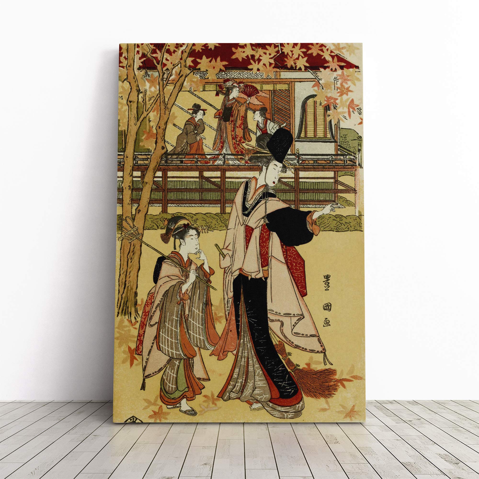 Wall Utagawa Toyokuni Vintage Japanese Oriental Art (4) Canvas Print | Gallery Wrapped 30mm Frame Wall Art | 30x20 inches | Ready to Hang | Asian Picture | Living Room Bedroom Lounge Office