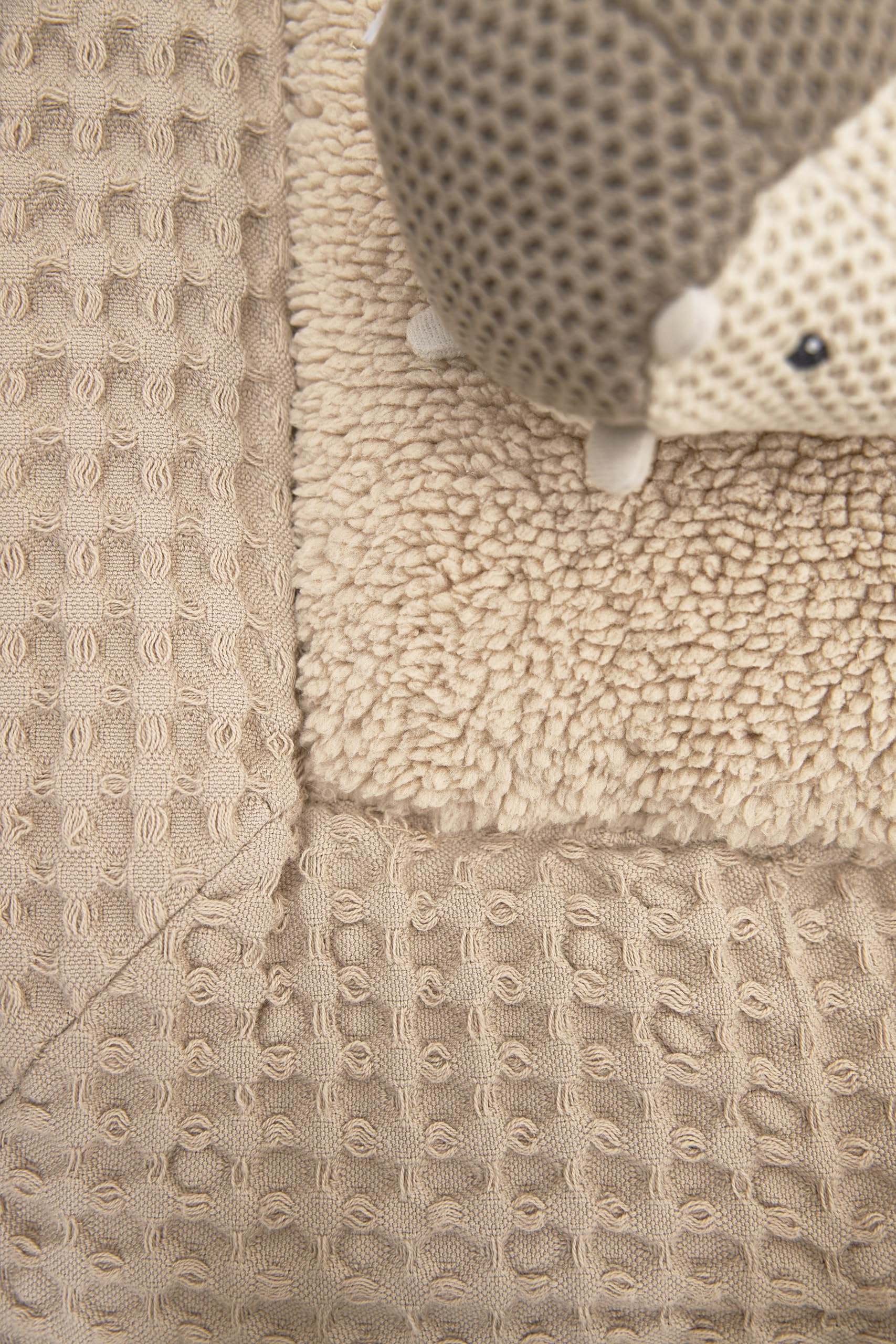 Meyco Laufgittereinlage - 80x100 cm - Waffel Teddy Fleece - Krabbeldecke & Spielmatte - 100% Baumwolle - Oeko Tex Zertifiziert - kuschelig weich - Uni - Sand