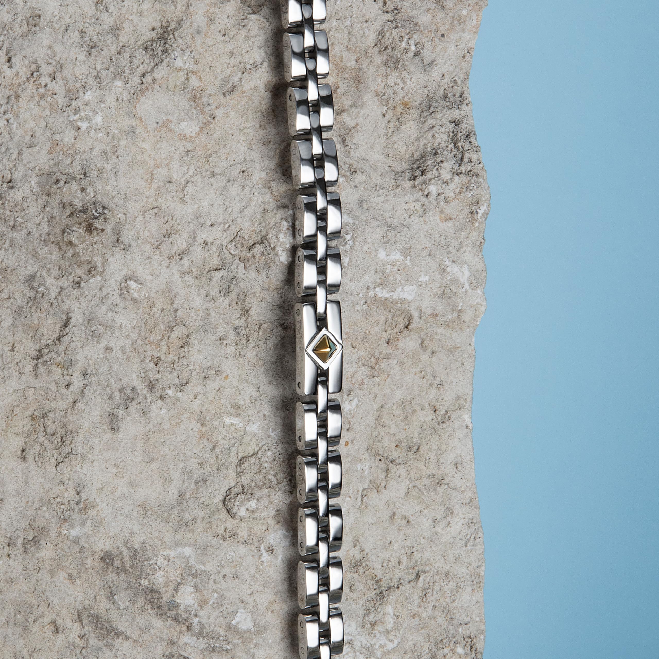 Morellato Bracciale Uomo in Acciaio, Collezione GOLD, Dettaglio Dorato, Idee Regalo Uomo - SABY04