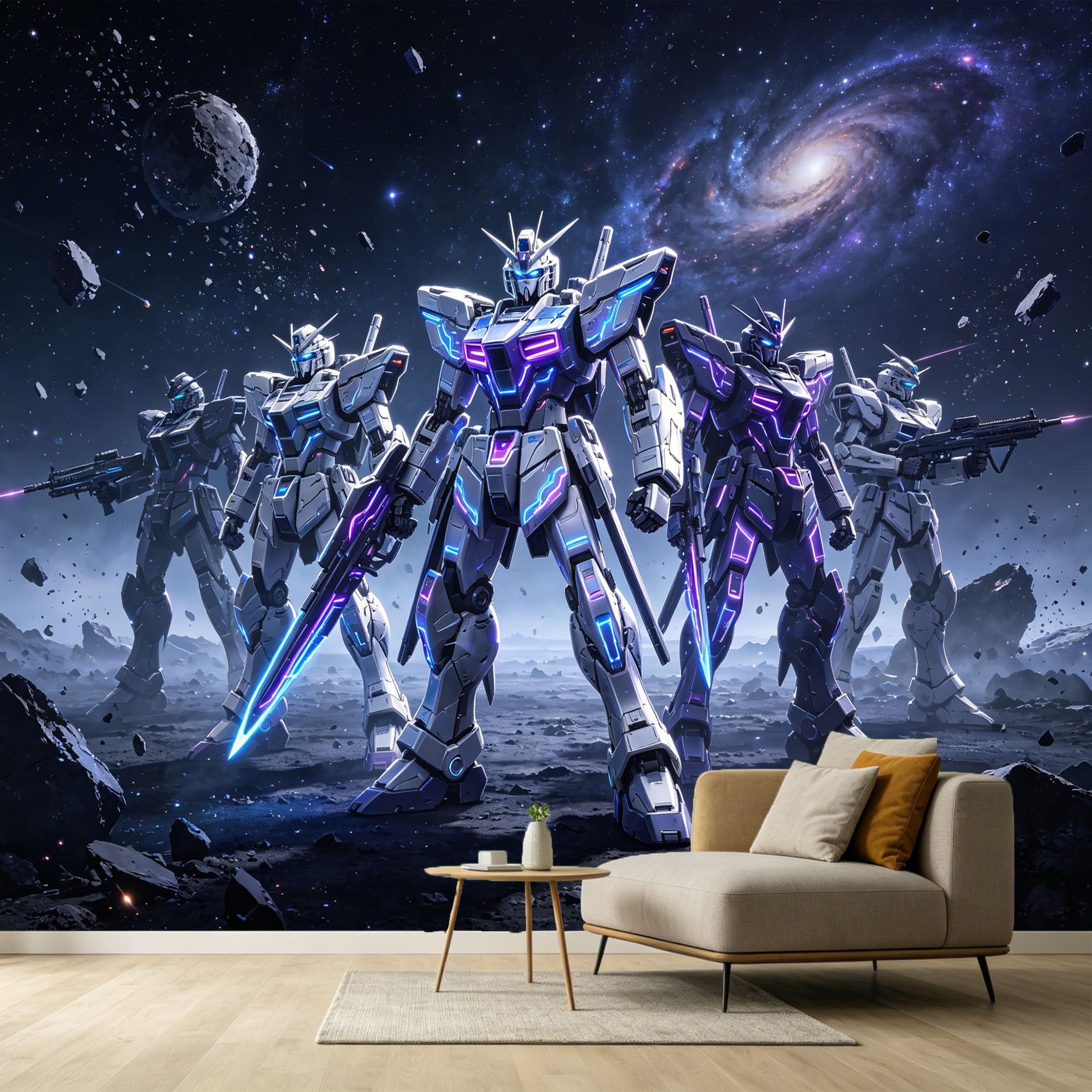 Custom Size Wall Murals Modern SciFi Robot Mecha Cosmic Galaxy Space Starry Night Nebula 3D SelfAdhesive Wall Fabric Removable Large Wallpaper for Photo Living Room