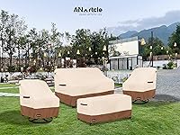 Vista 7 de Funda para sofá biplaza (2 asientos) y muebles de patio/exteriores, 58 pulgadas de ancho x 32.5 pulgadas de profundidad x 31 pulgadas de alto, Beige