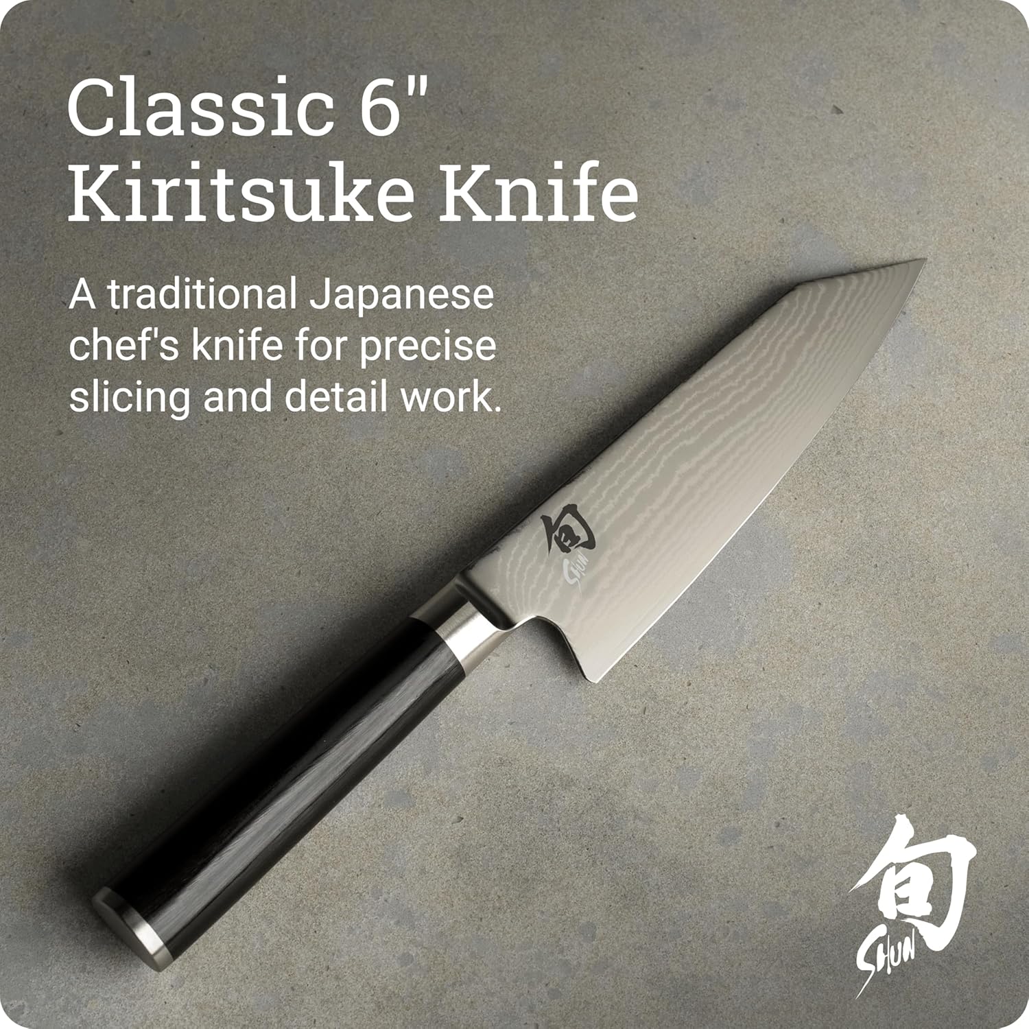 Shun DM0777 Classic Kiritsuke Knife, Stainless Steel, 6"