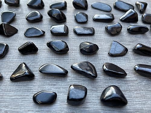 Miniatura 7 de Shungite al por mayor Piedras pulidas, piedra preciosa natural pulida de Shungita, cristales curativos de shungita (Shungita, 1 libra)