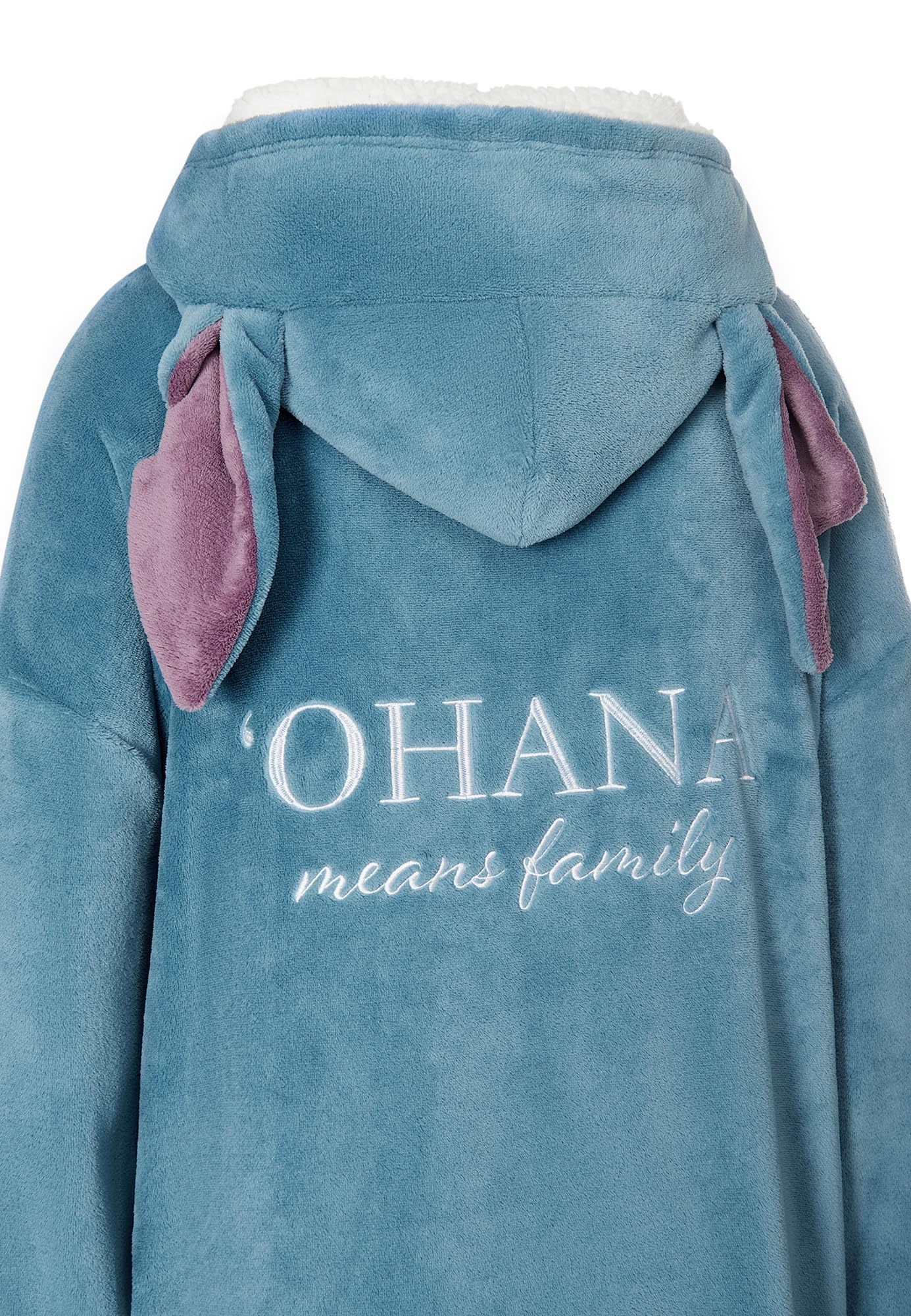 Disney Lilo & Stitch Oversize Sudadera con capucha y orejas para mujer - Ohana Oversized Women's Cosy Sweater Fluffy Blanket Sweater Azul