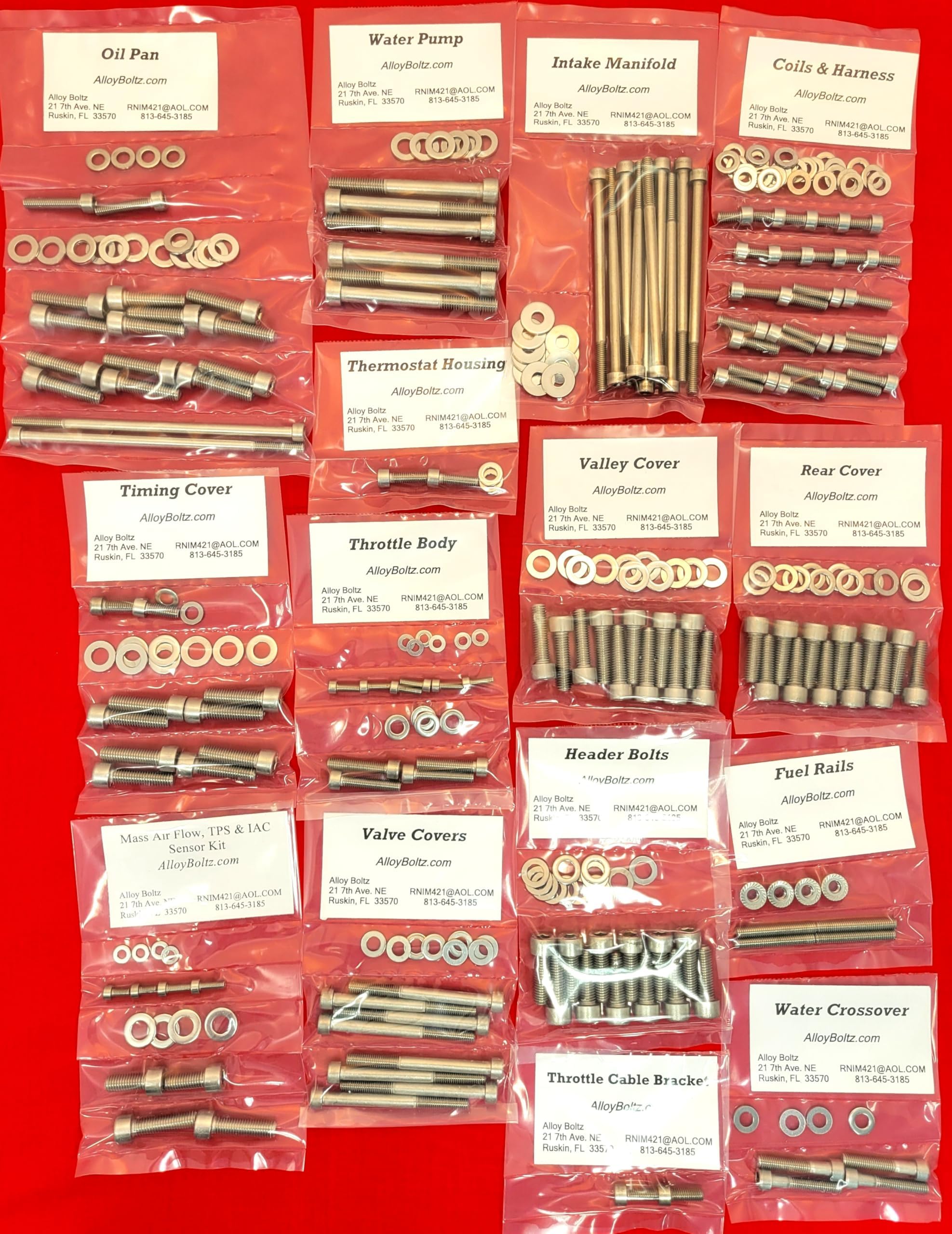 GM LS LS1 LS2 LS3 LS6 LS7 LSX STAINLESS STEEL ENGINE ALLEN BOLT KIT