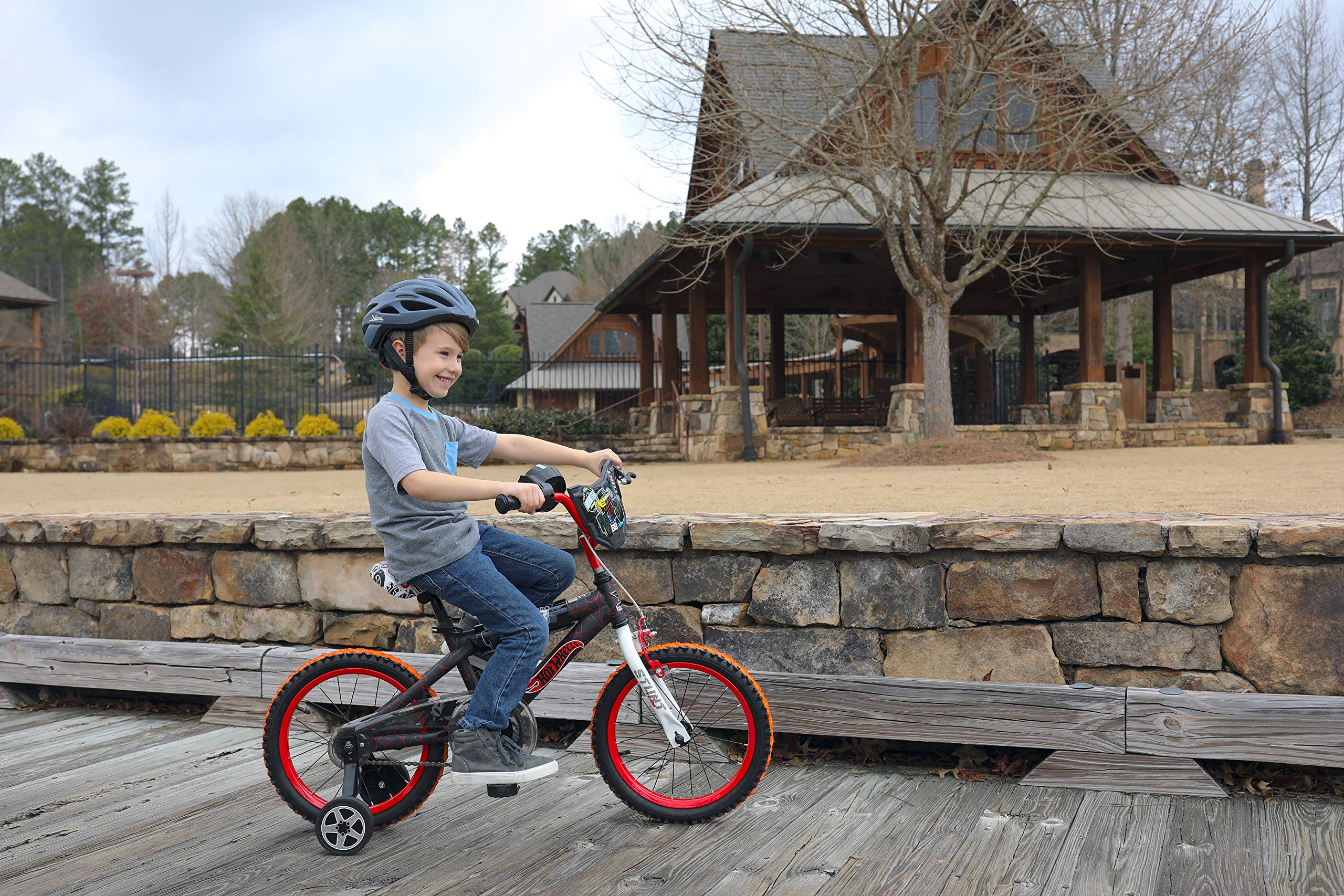 Dynacraft Hot Wheels Kids Bike Boys 16 Inch with Rev Grip Accessory