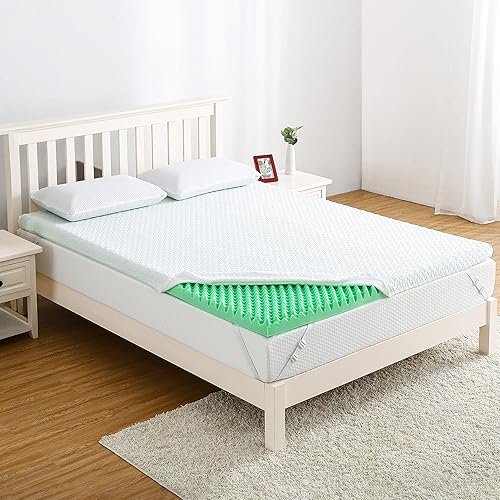 Miniatura 4 de Cubrecolchón tamaño Queen de espuma viscoelástica de 3 pulgadas Thinkness, colchón suave con funda de bambú extraíble para dolor de espalda