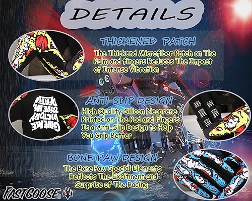 Miniatura 2 de Guantes de motocicleta con diseño esqueleto para hombres y mujeres, guante transpirable para ciclismo, guante todoterreno para ATV MTB Motocross