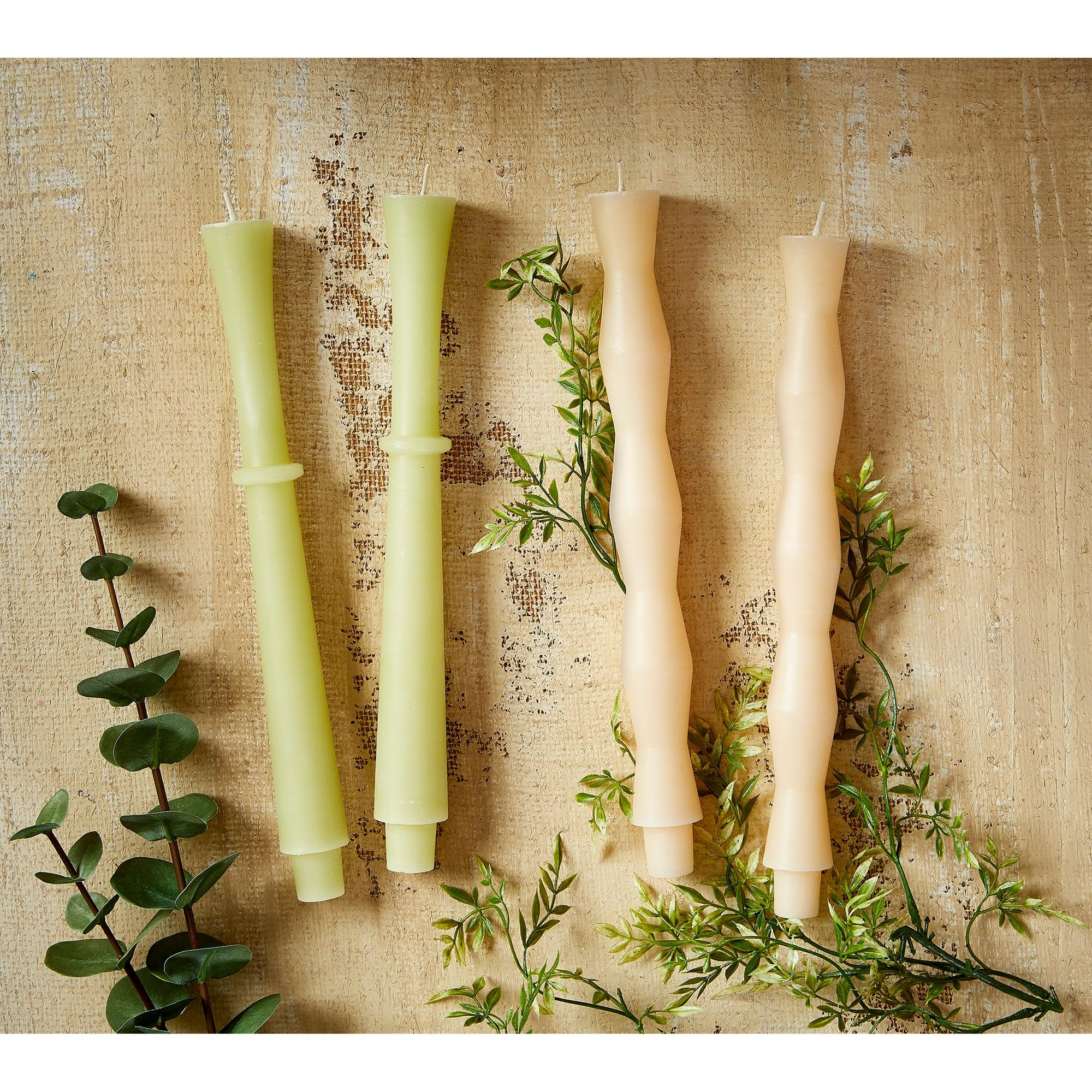 tag Column Sculpted Tapers Set Of 2 Green