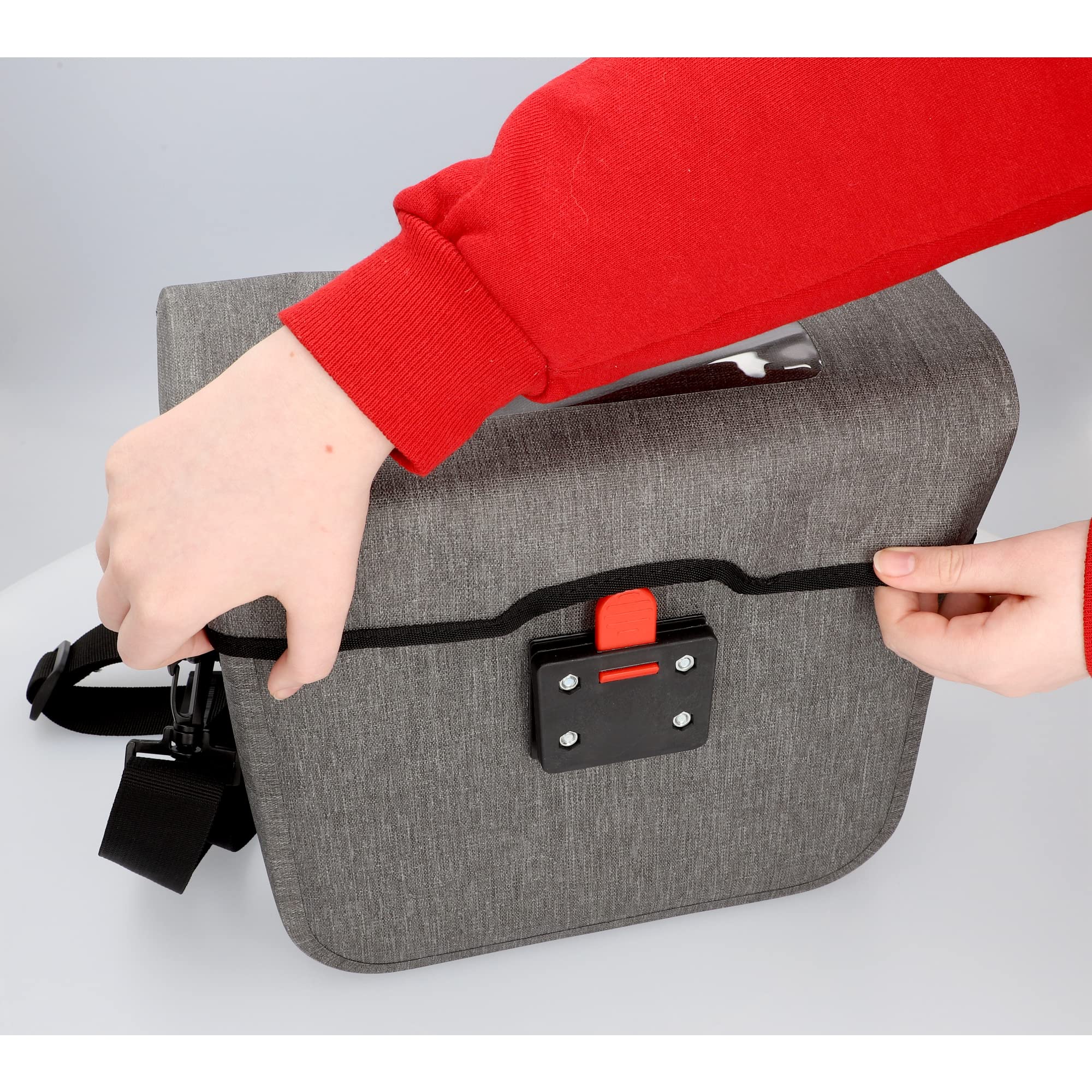 Fischer Borsa per manubrio Plus Cita, borsa per bicicletta, impermeabile, grigio, volume 7 litri