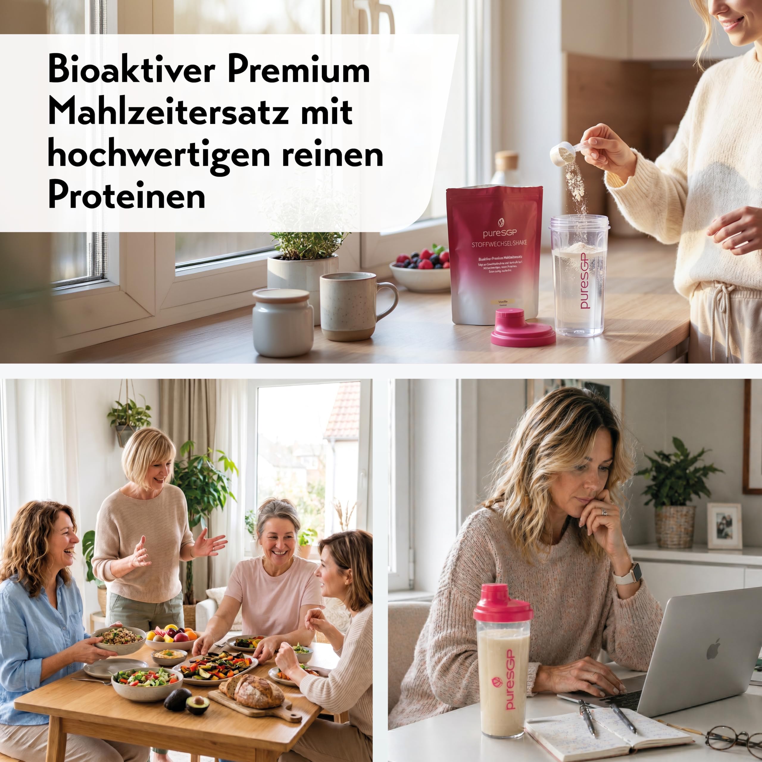 pureSGP® Stoffwechsel-Shake Vanille [450g]: Premium Abnehm-Shake aktiviert Stoffwechsel, cremig & sättigend