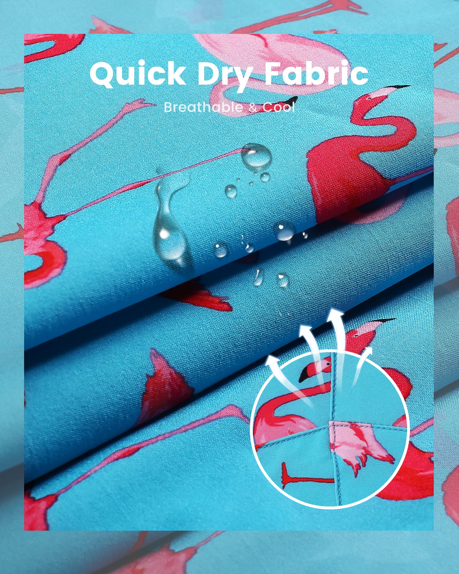 Maamgic Uomo Costume da Bagno Corto 2-in-1 Compressione Pantaloncini da Surf 7 Pollici Interni Asciugatura Rapida Shorts con Tasche