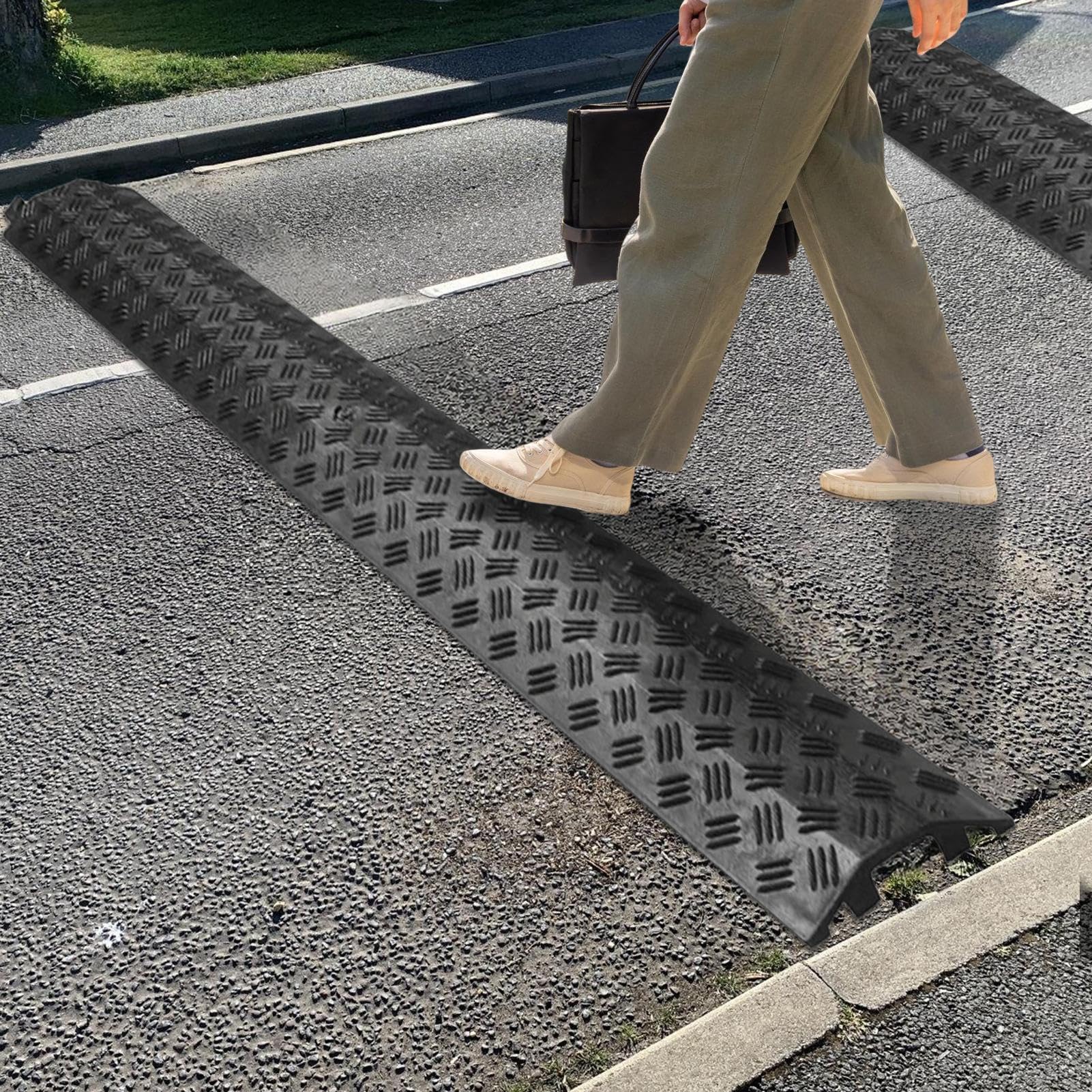 Rampas de Protección para Cables Protector de Suelo para Cables de | Cubierta para Líneas Eléctricas Interiores para Entrada Acera Garaje Jardín Oficina Hotel Carretera Pasillo