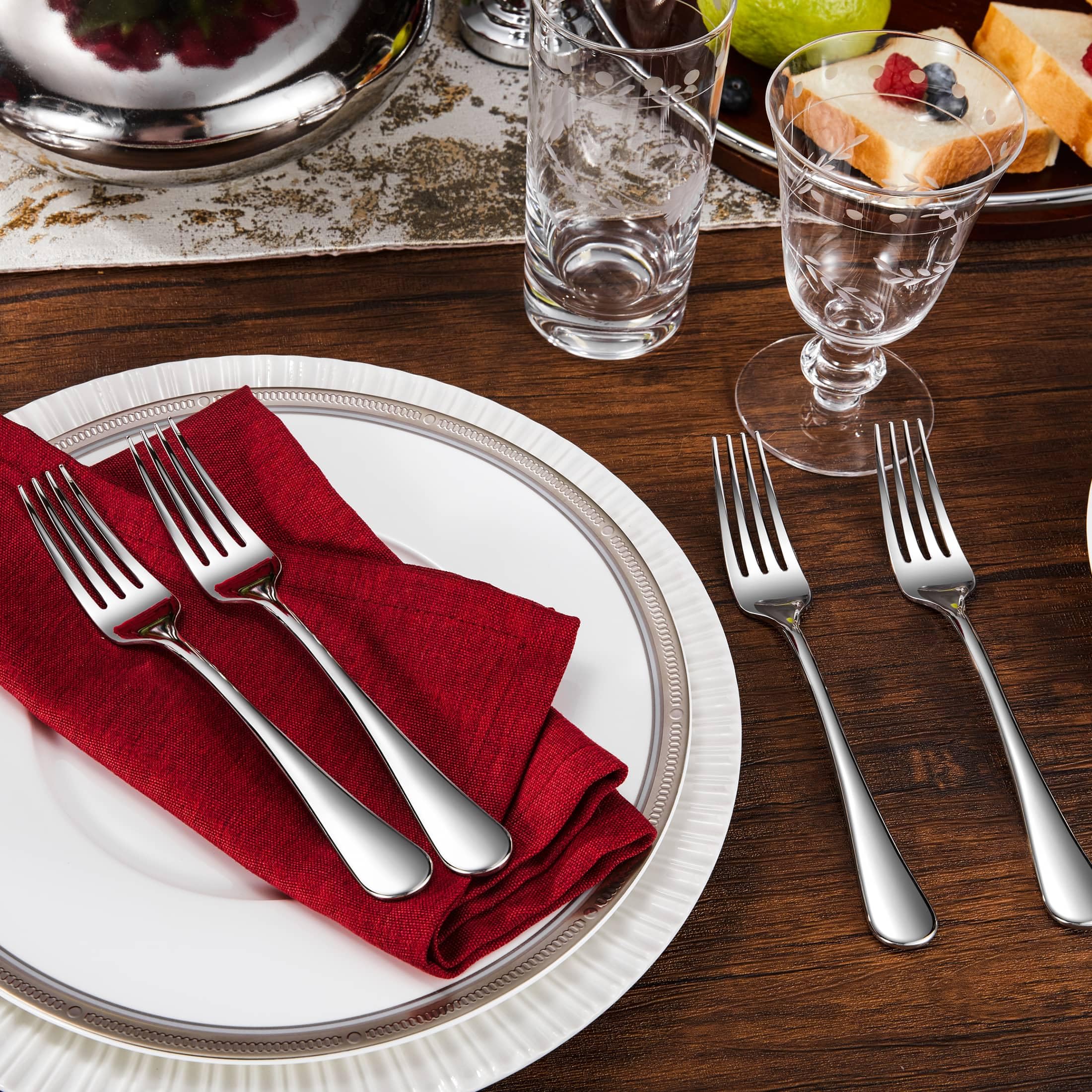 Royalrose Premium Aria 8 Inch Silverware Forks Set of 4 (4, Dinner Forks) — Amazon image 6