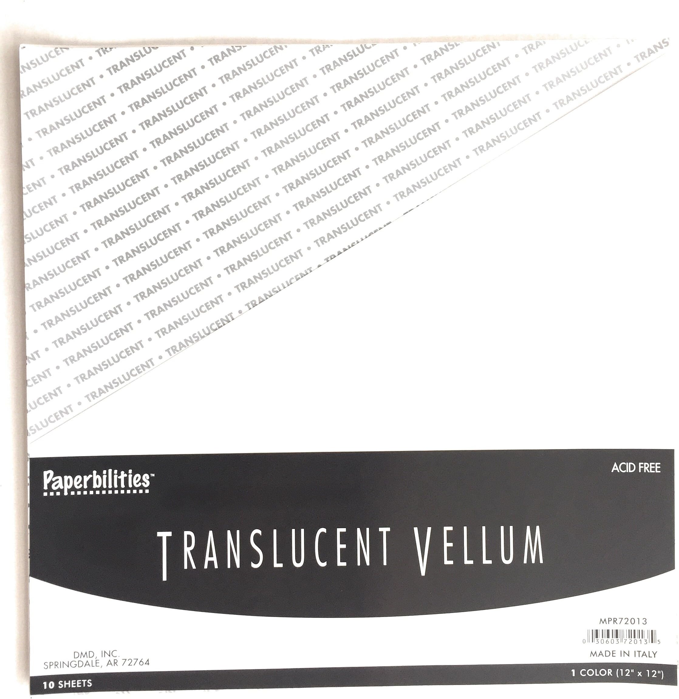 Translucent Vellum 12" x 12" Made in Italy 10 Sheets