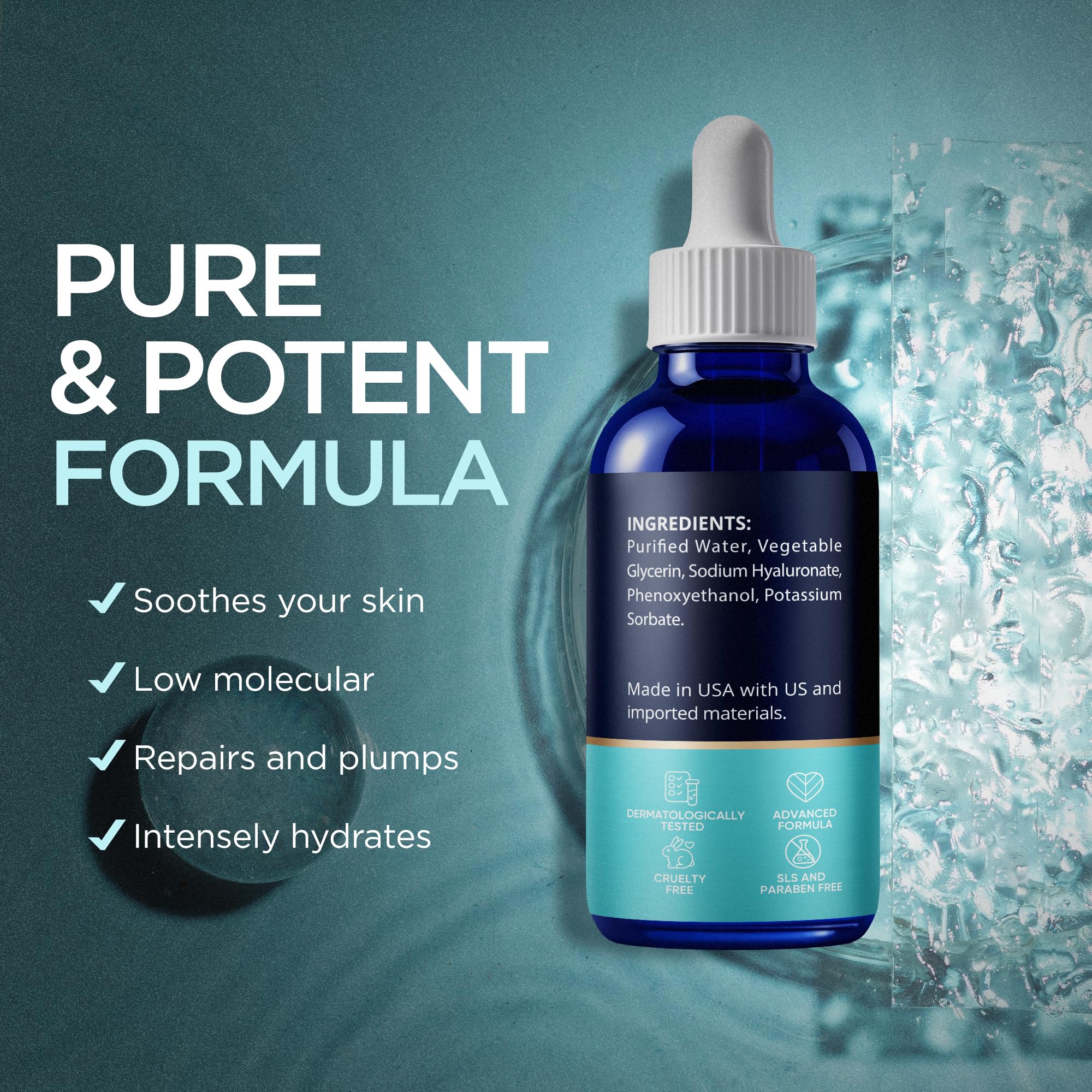 Siero viso (58 g) per pelle e labbra: siero idratante per tutti i tipi di pelle, senza parabeni né profumo.