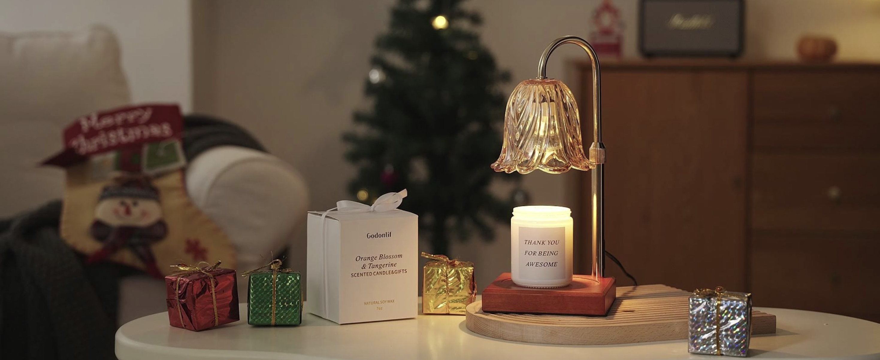 GODONLIF Candle Warmer Lamp with Timer Dimmable, Birthday Gifts for Women Mom, House Warming Gifts New Home Decor, Wax Melt Warmer for Jar Candles