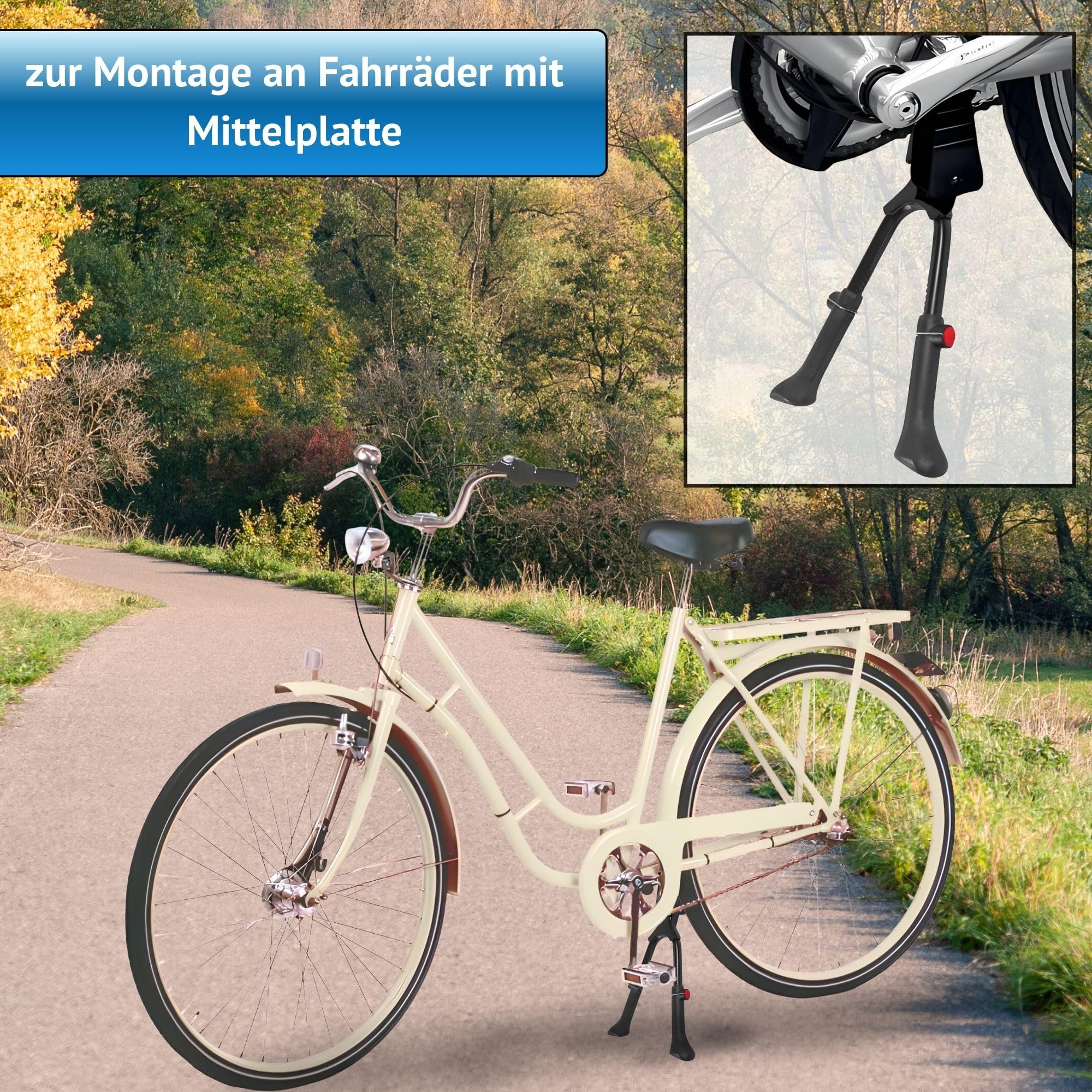 VDP Fahrradständer Zweibeinständer - höhenverstellbar 26 27 28 Zoll - Doppelständer Fahrrad Ständer Aluminium