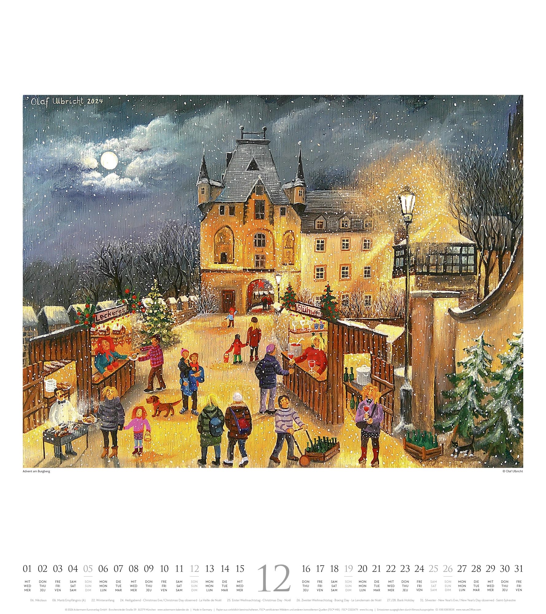 Naive Malerei Kalender 2027: Farbenfroher Kunst-Kalender im großen Hochformat (48x54 cm) | Fröhliche und fantasievolle Gemälde