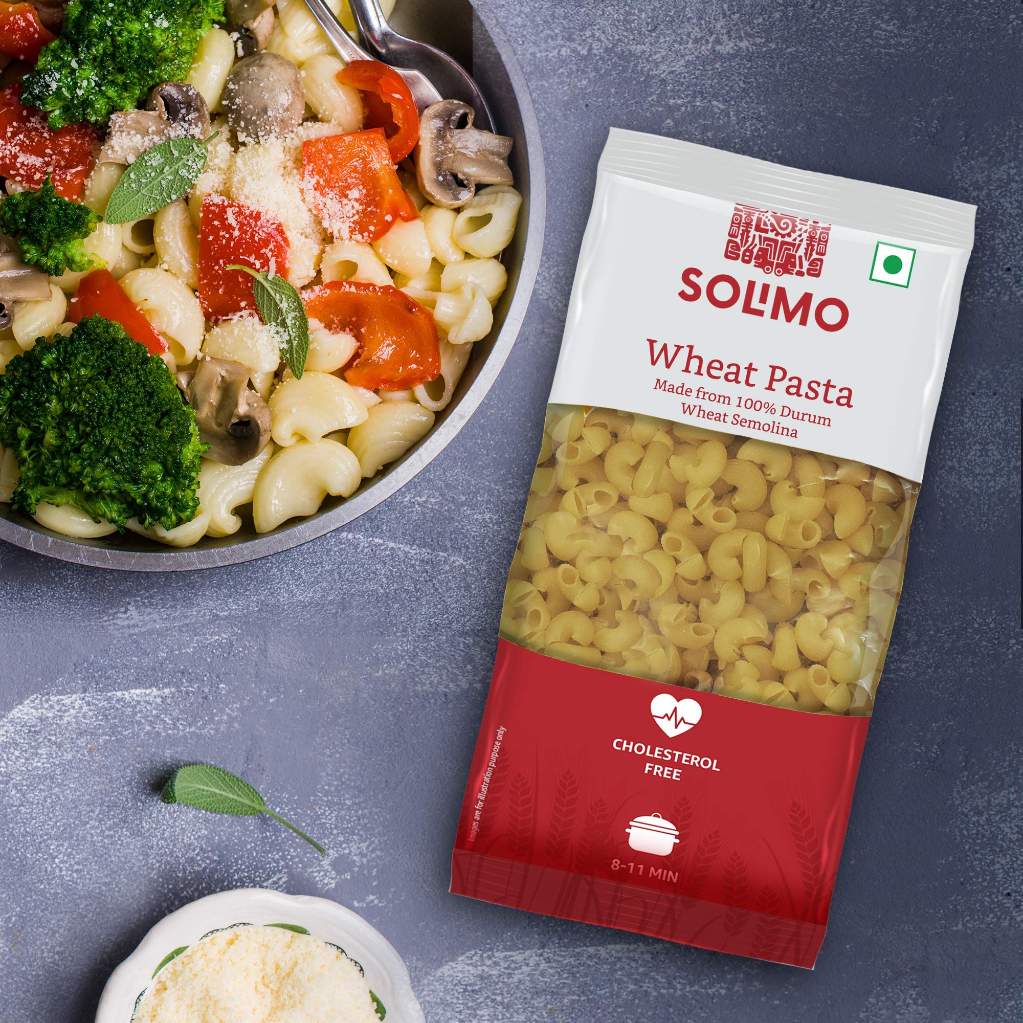 Solimo Durum Wheat Elbow Pasta, 500 g pack of 2, made from 100% durum wheat 1