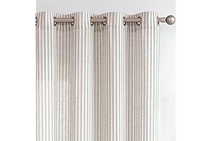 COLLACT Striped Curtains 84 Length Linen Living Room Farmhouse Pinstripe Drapes