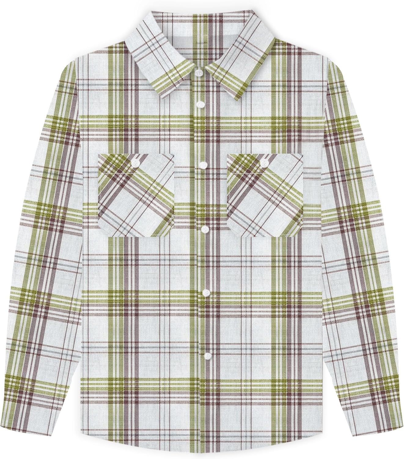 SANGTREE Boys and Mens Button Down Regular Fit Long Sleeve Plaid