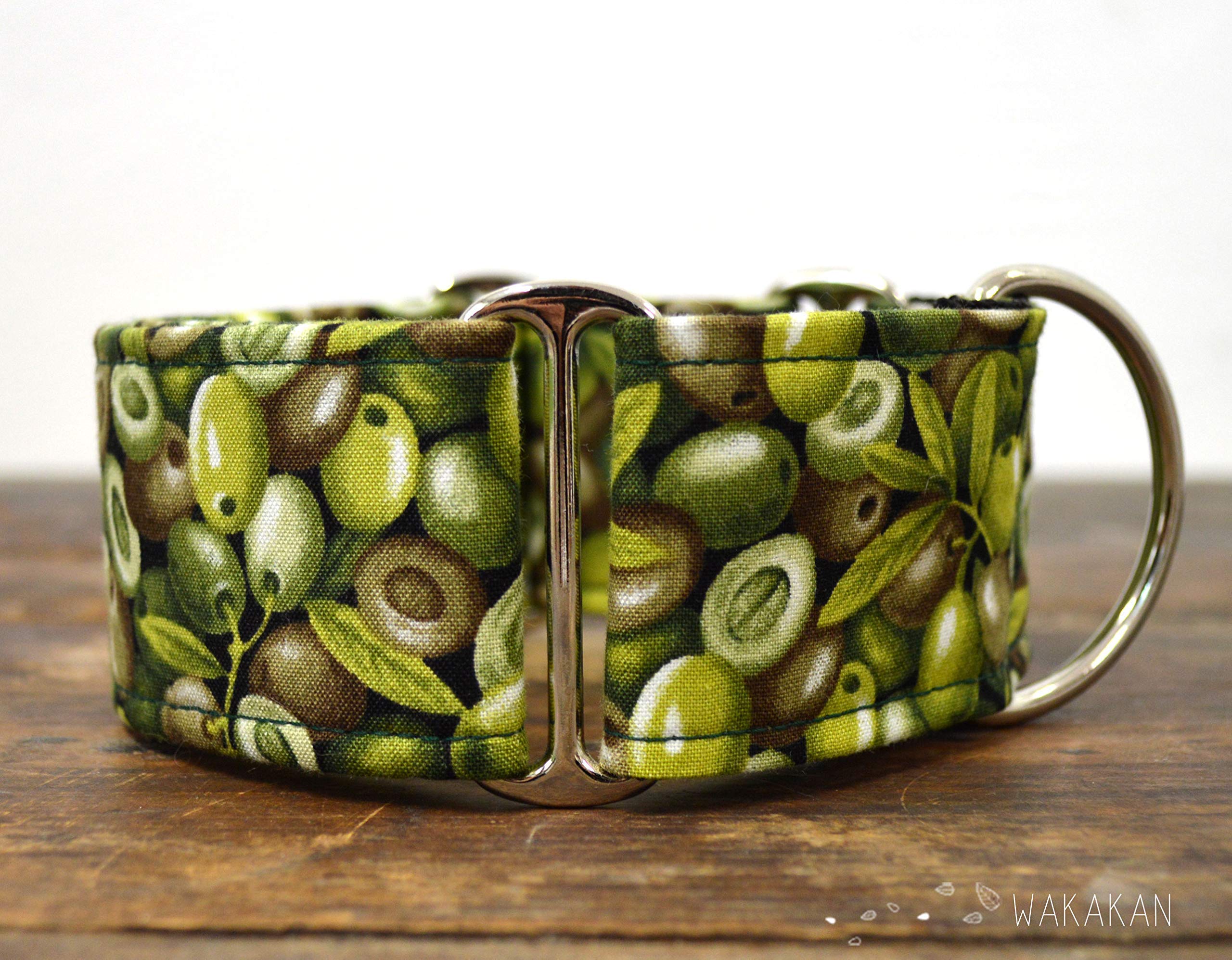 Collar Martingale Para Perro: Olives, Hecho a Mano en España por Wakakán