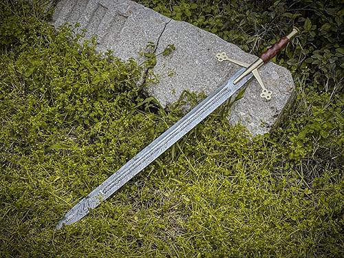 Espada escocés Claymore de Damasco hecha a mano personalizada para batalla