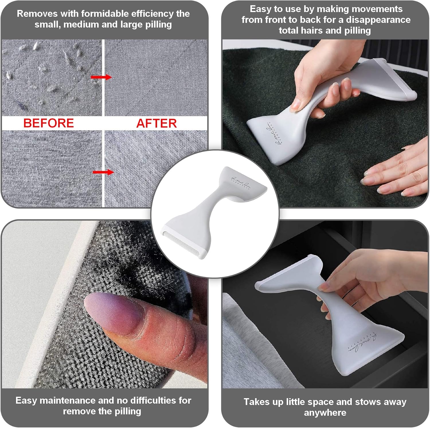 Effective 2-in-1 Anti-Pilling Textile Razor | Extra Sticky Portable Lint Remover | Fabric Shaver & Sweater Brush for Pilling Removal on Clothes & Fabrics | Reusable Cleaner Pro for Clothing & Pet Hair: Kitchen & Dining