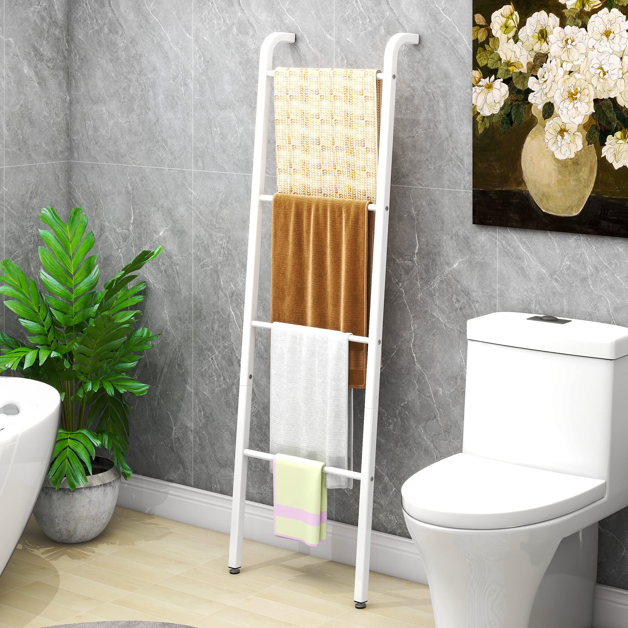 porte-serviettes blanc 4 niveaux