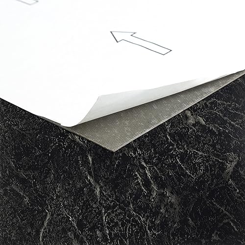 Miniatura 85 de Nexus - Azulejos de vinilo autoadhesivos de 12 pulgadas, 20 azulejos de 12 x 12 pulgadas, patrón negro, suelo de bricolaje para despegar y pegar