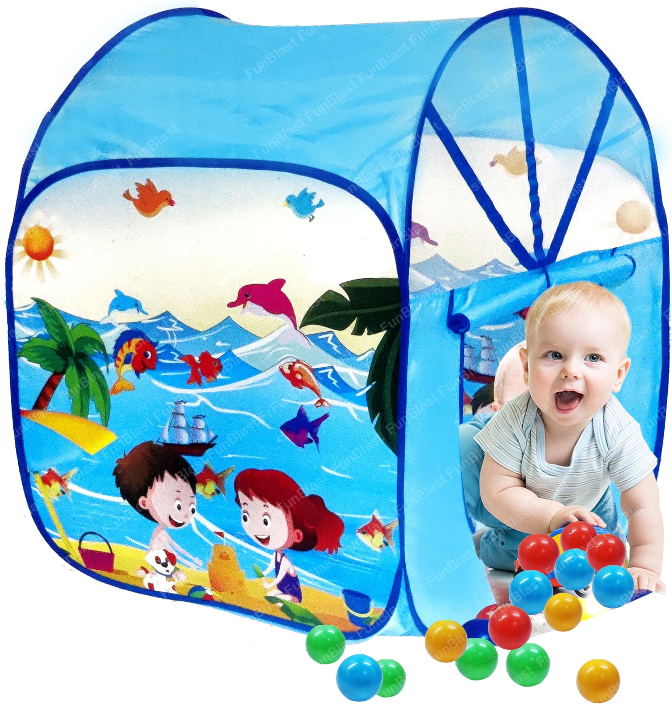 Ball Pool for Kids – Foldable Balls Pool Play Tent for Kids, Indoor & Outdoor Ball Pit with 40 Balls – Balls Pools Game for 3+Years Old Kid, Boys, Girls, Play Tent House for Kids