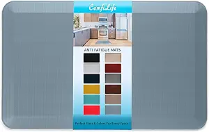 ComfiLife Anti Fatigue Floor Mat – 3/4 Inch Thick Perfect Kitchen Mat, Standing Desk Mat – Comfort at Home, Office, Garage – Durable – Stain Resistant – Non-Slip Bottom (20" x 32", Denim)