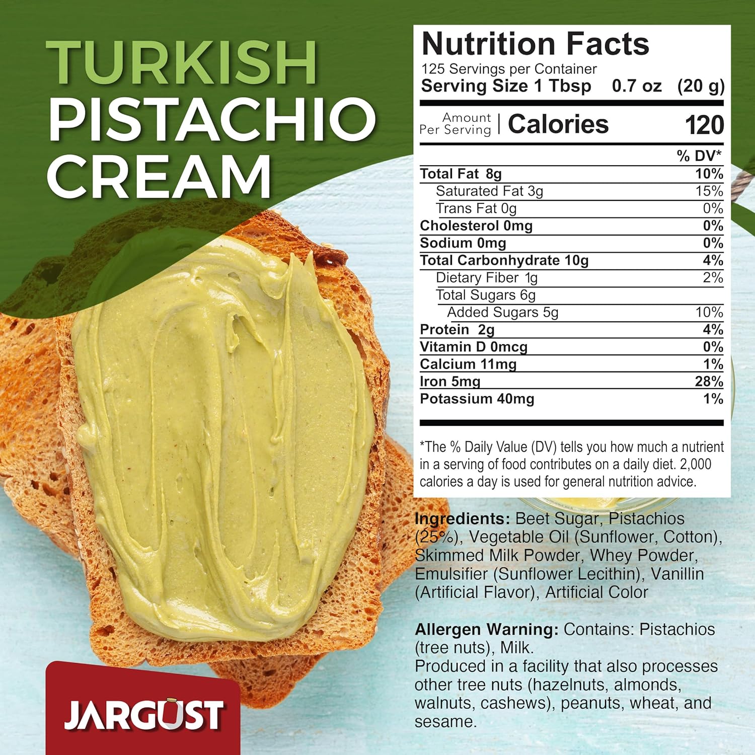 Bulk Pistachio Cream Spread 11 LB, (5 kg) – Premium Turkish Pistachio Butter, Perfect for Dubai Chocolate Bar, Gourmet Paste for Desserts, Breakfast & Indulgent Treats, 2 Packs