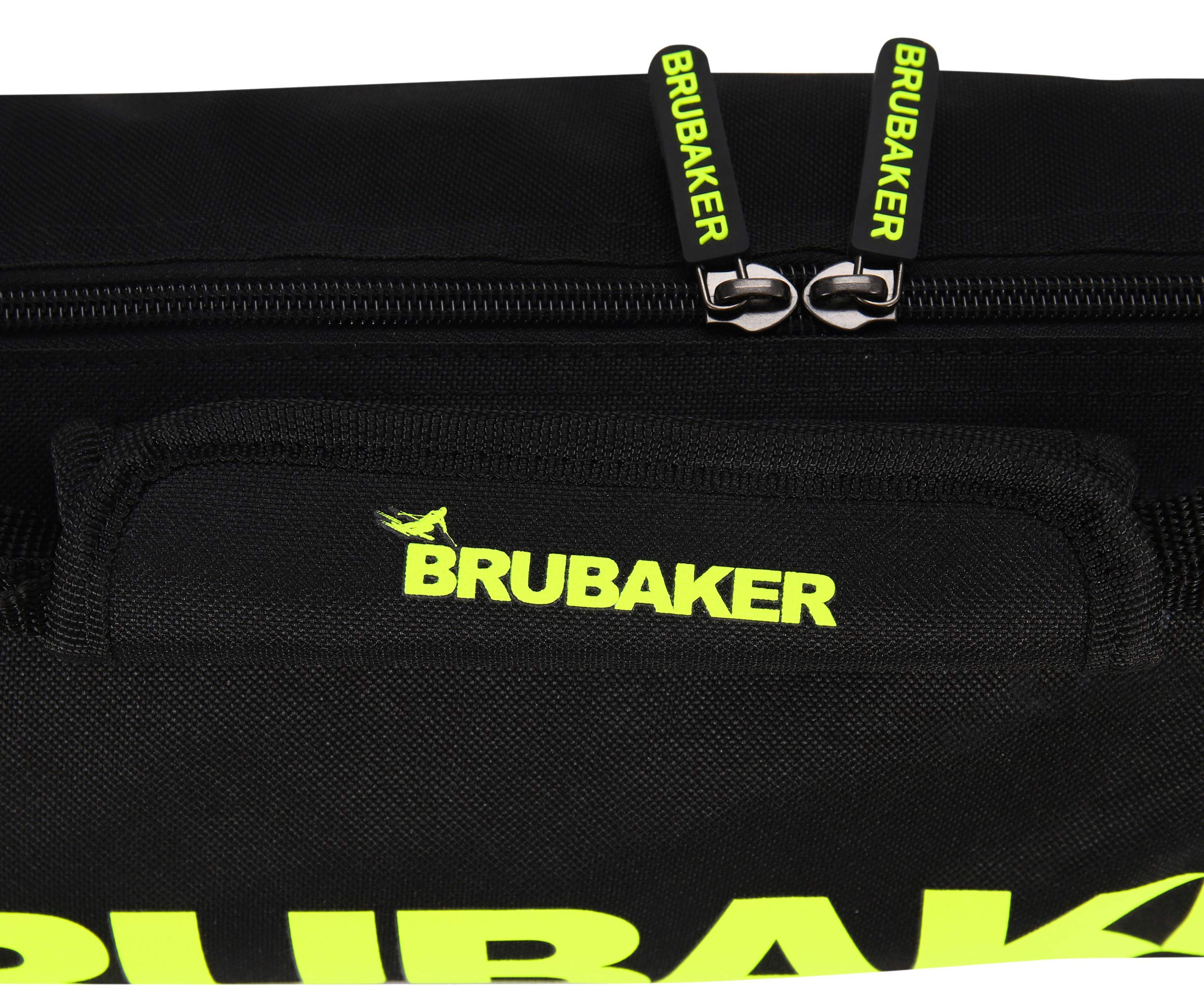 BRUBAKER 'XC Touring' - Housse à Skis de Fond - pour 1 Paire de Skis + Bâtons - 195 ou 210 cm - Noir/Jaune Fluo